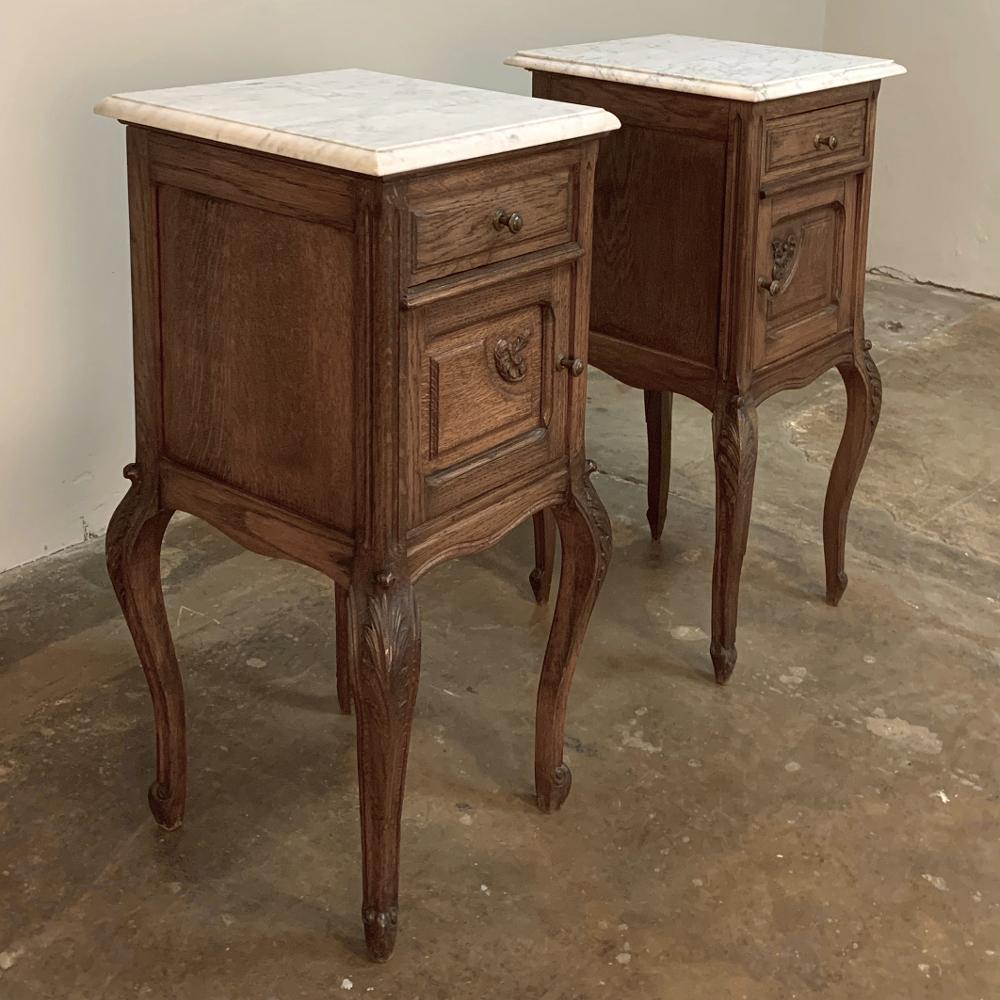 Pair of Antique French MarbleTop Nightstands at 1stDibs antique