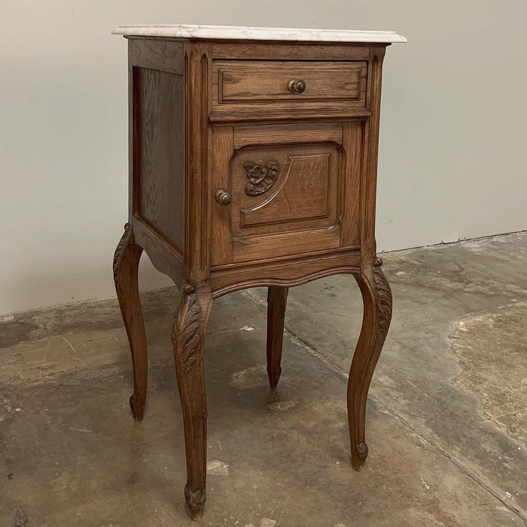 Pair of Antique French MarbleTop Nightstands at 1stDibs