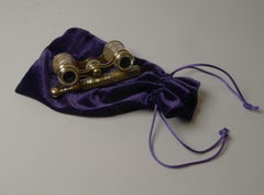 Pair Antique French Mother of Pearl Opera Glasses C.1900, Lorgnette Handle