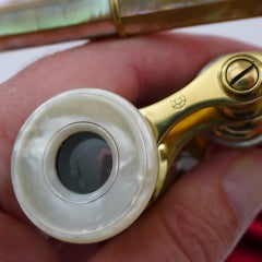 Pair Antique French Mother of Pearl Opera Glasses c.1910 - Lorgnette Handle