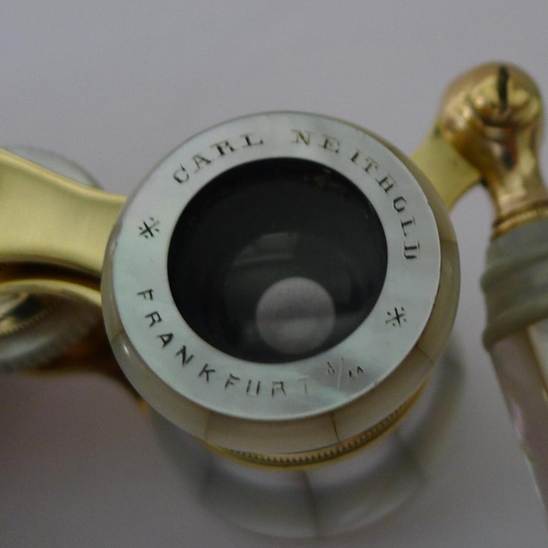 Pair Antique French Mother of Pearl Opera Glasses circa 1910,