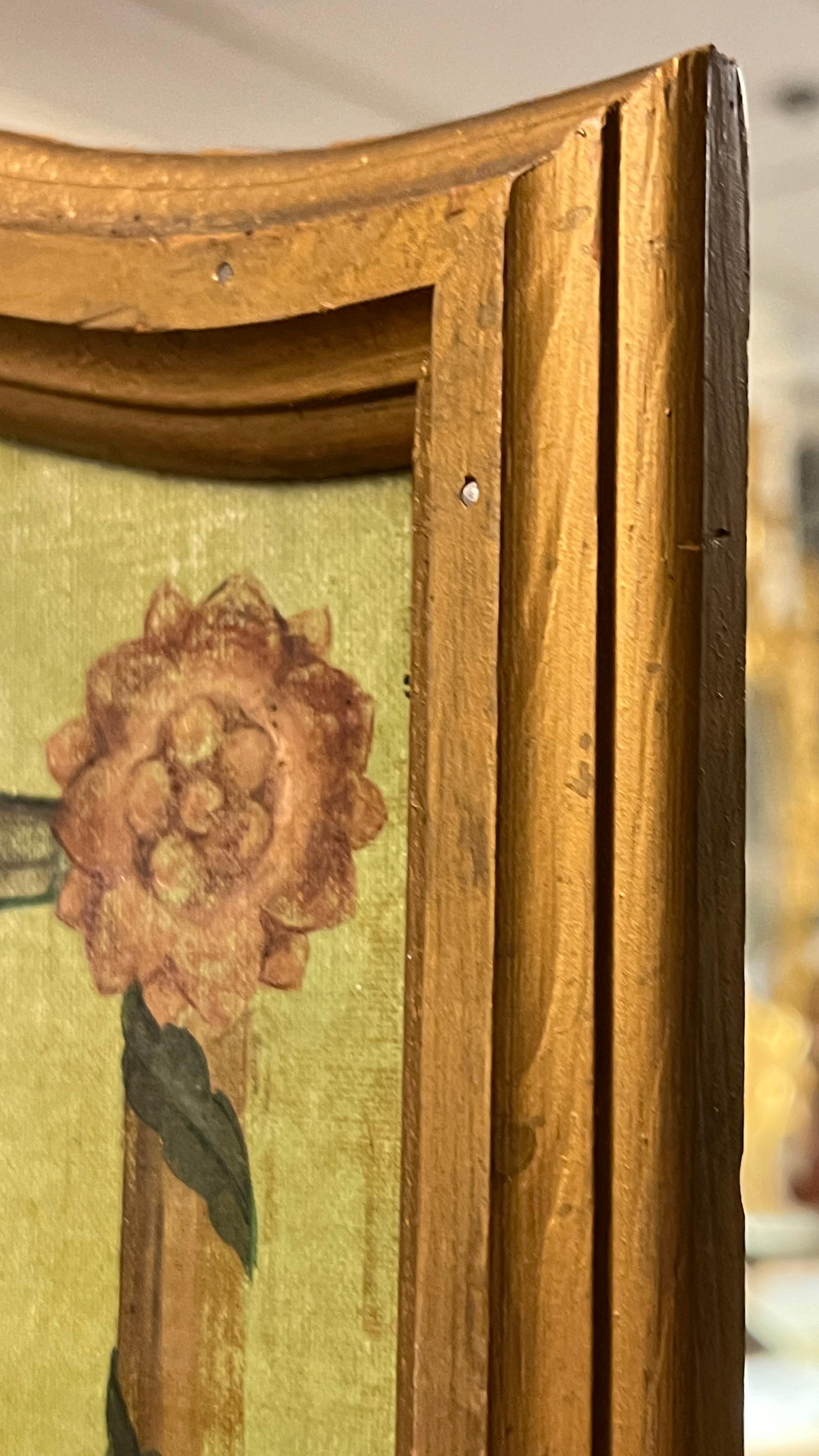 Beaux Arts Pair Antique French neoclassical Arts Tall Painted Wooden Panels