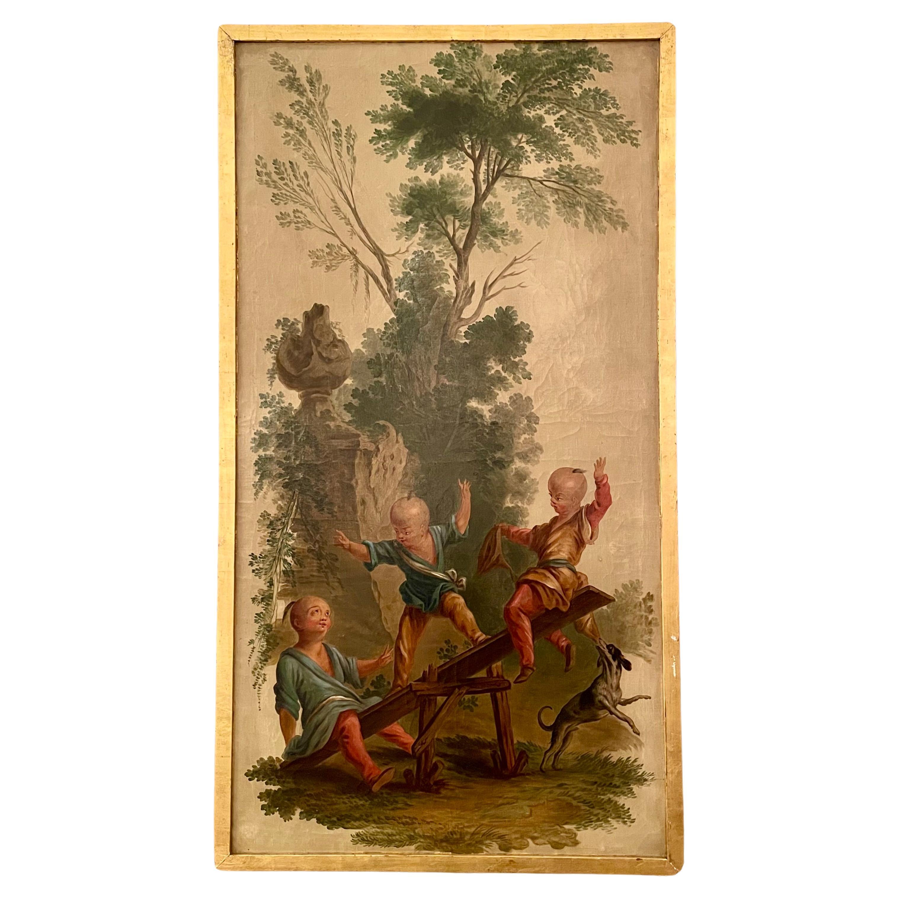 Pair Antike Französisch Öl auf Leinwand Gemälde von chinesischen Motiven auf Tafeln, CIRCA 1890's.