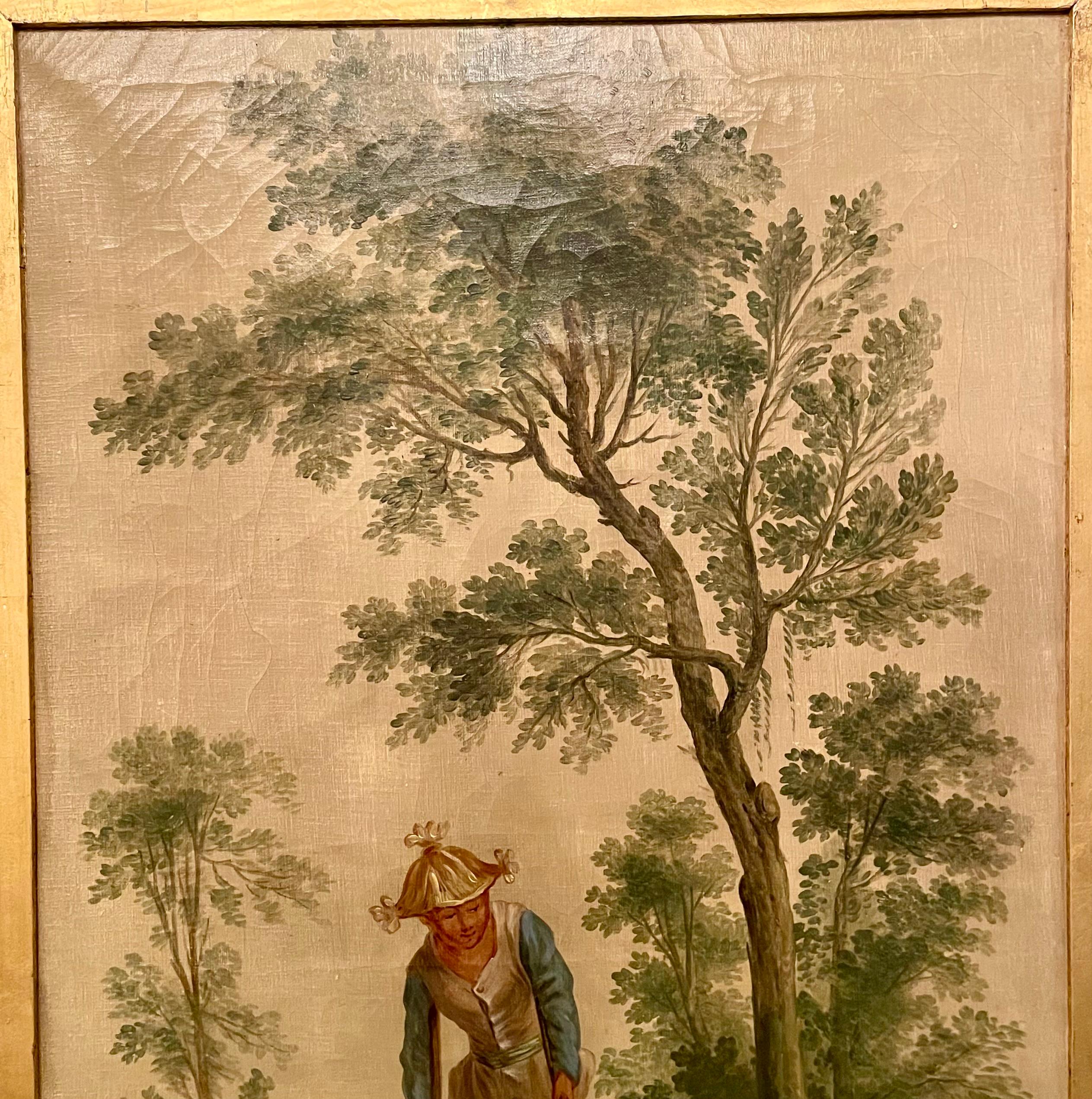 Paar antike französische Gemälde, Öl auf Leinwand, Gemälde mit chinesischen Motiven auf Tafeln, ca. 1890 im Angebot 2