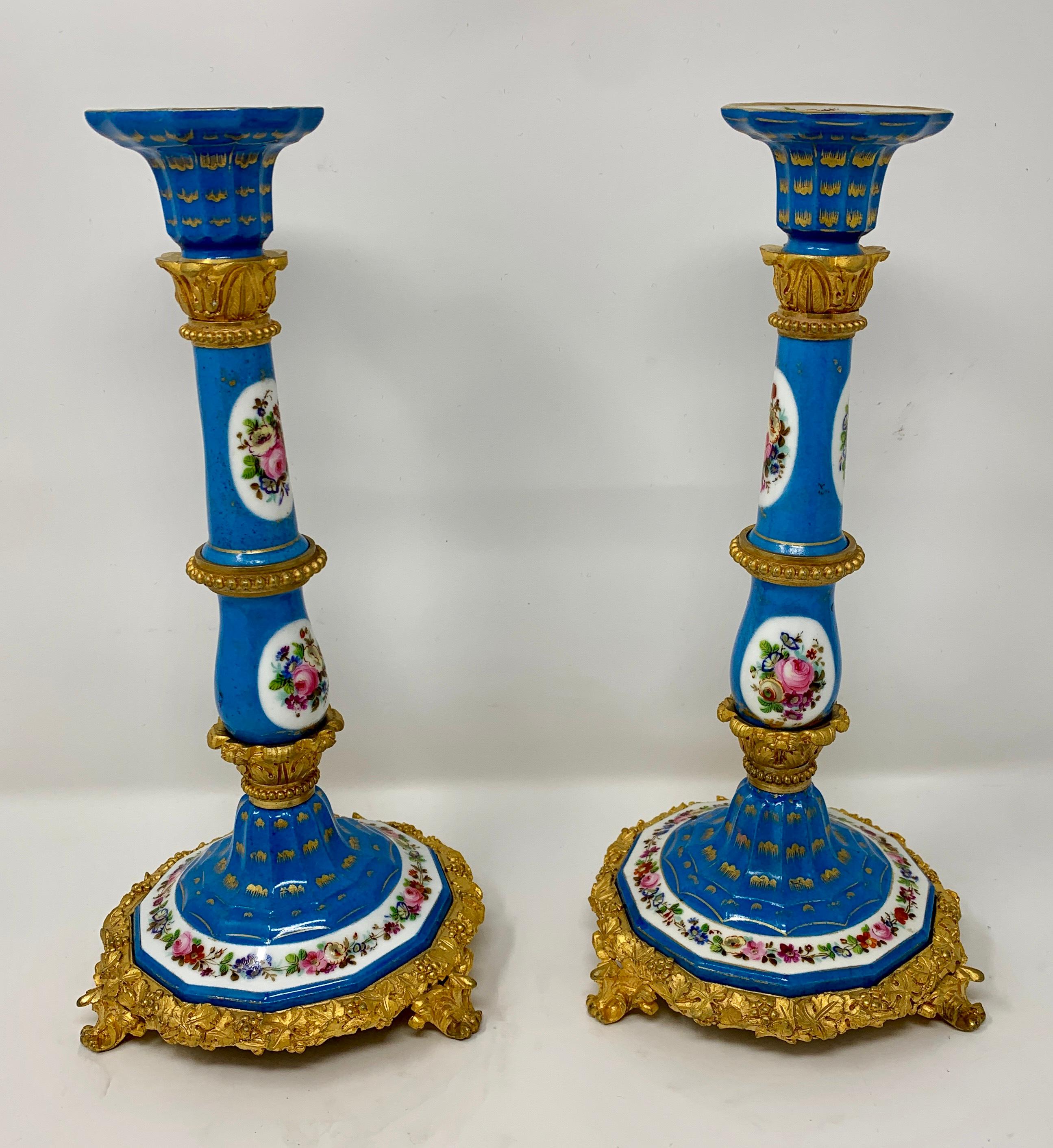 These handsome candlesticks have retained their fine color and detail. This 