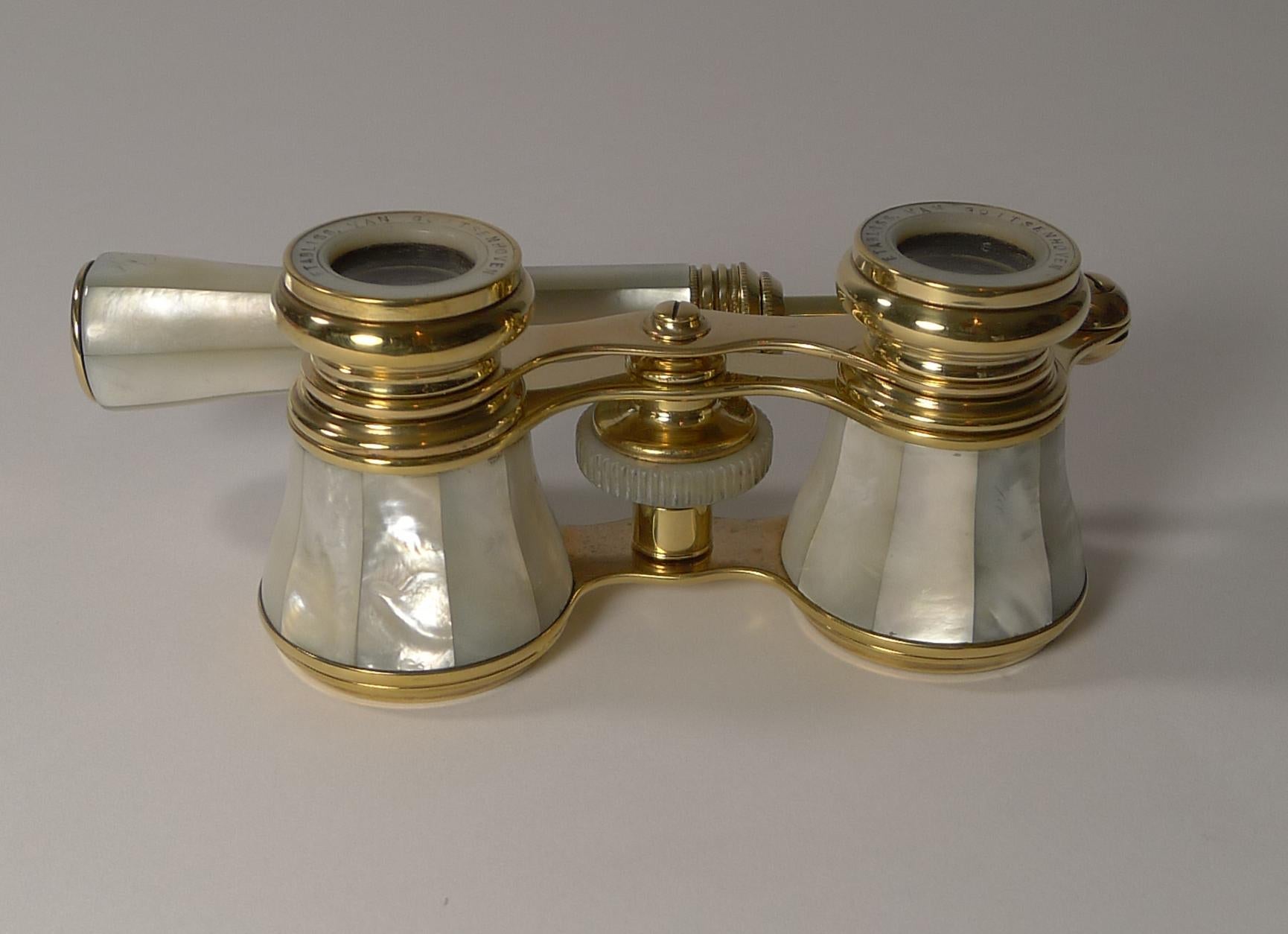 Edwardian Pair of Antique French Opera Glasses by Colmont, Paris