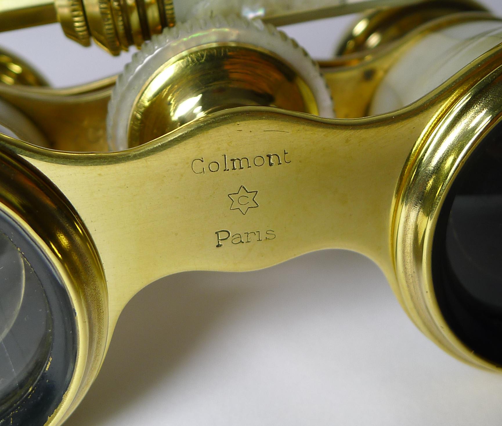 Brass Pair of Antique French Opera Glasses by Colmont, Paris
