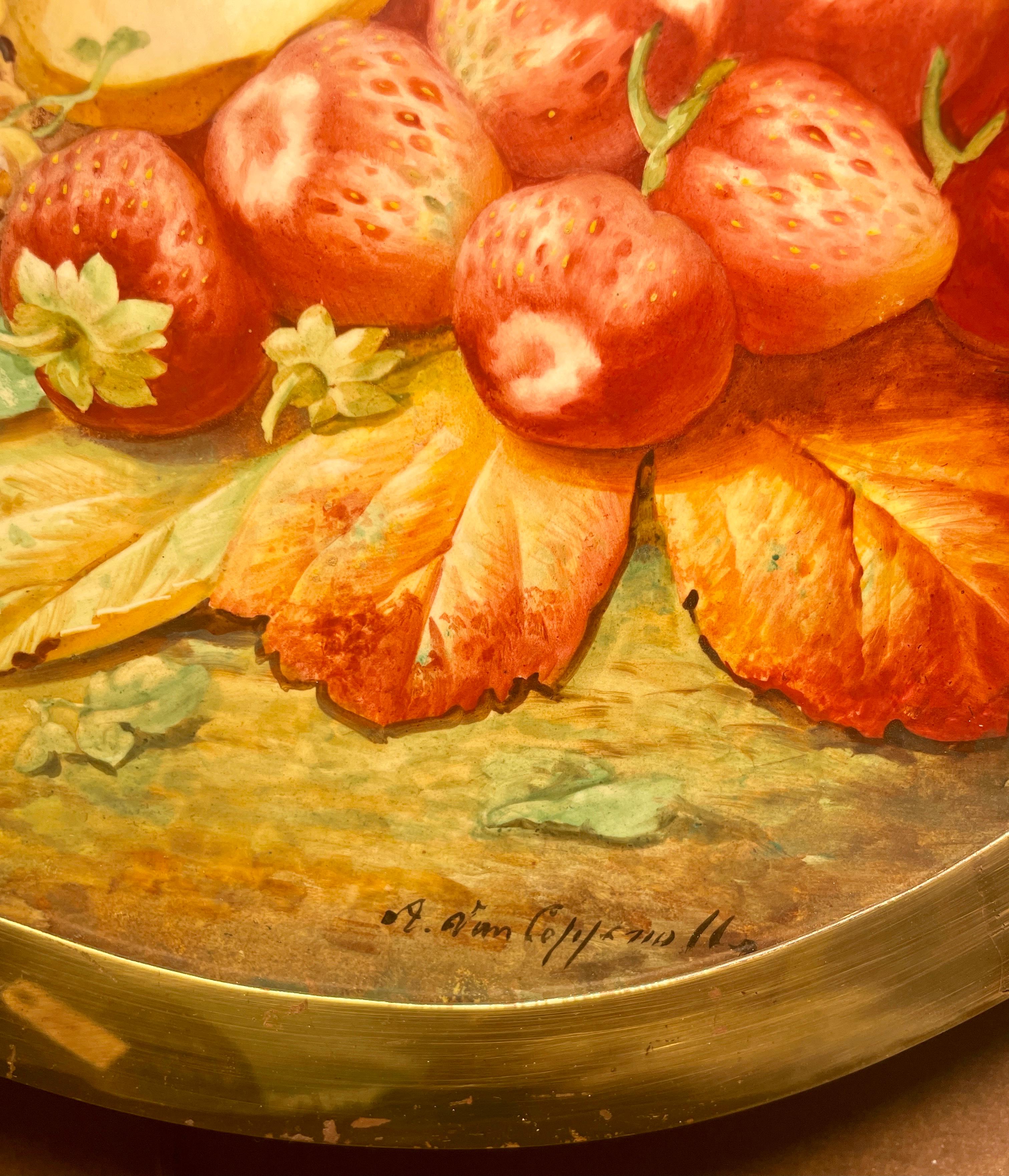 XIXe siècle Paire de peintures originales françaises Edmond Van Coppenolle sur plaques de porcelaine en vente
