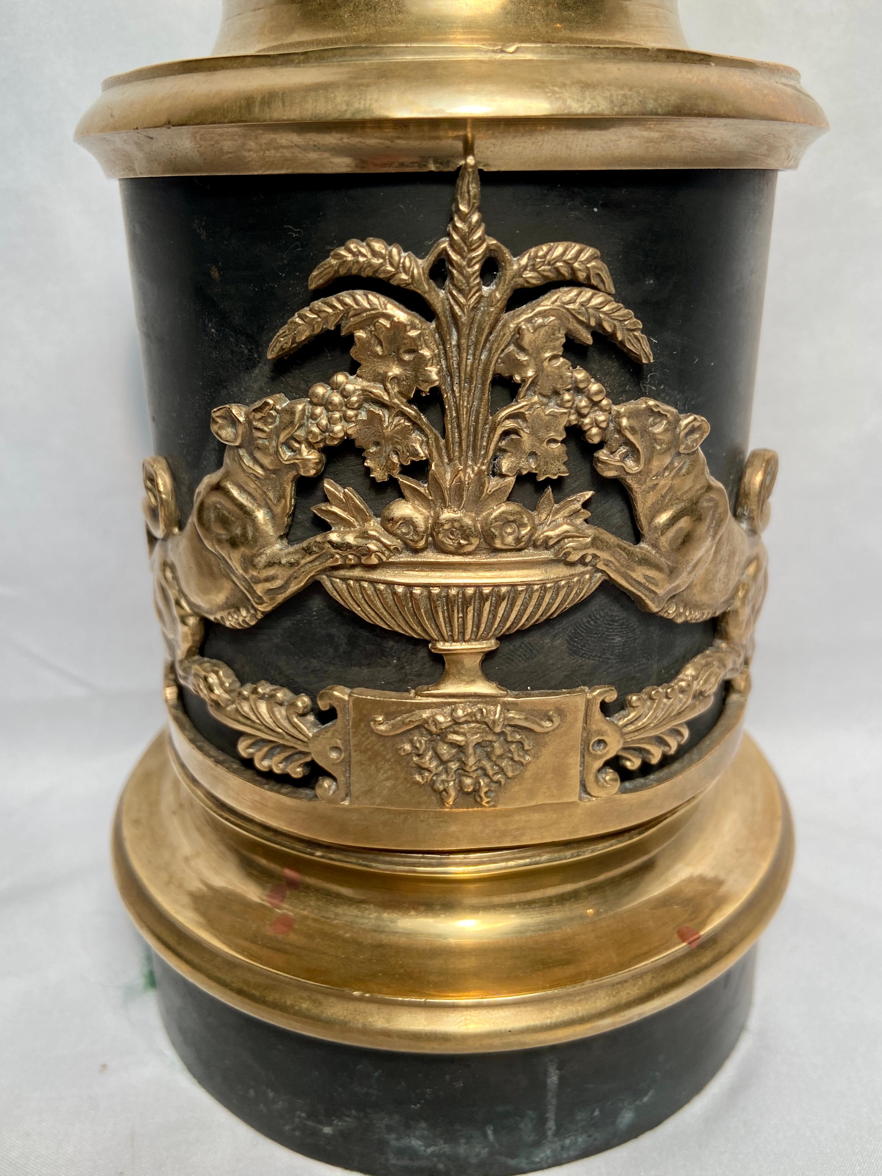 Pair Antique French Ormolu & Patinated Bronze Candelabra, Circa 1885 For Sale 4
