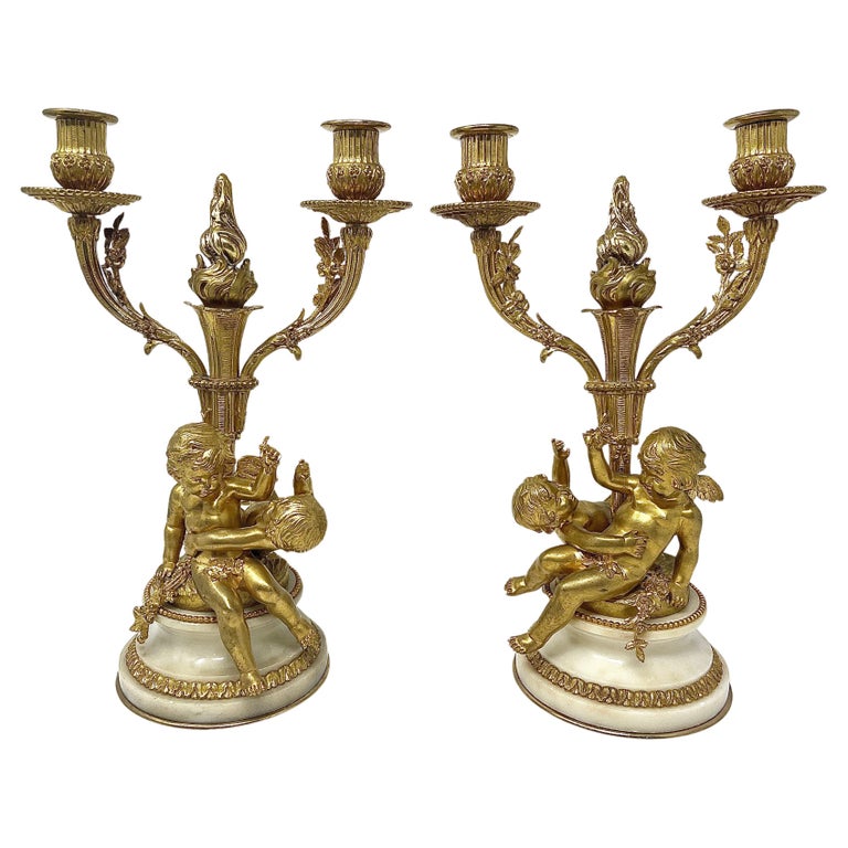 Green Marble Brass Candle Stick Holders, Set of Three - I Like