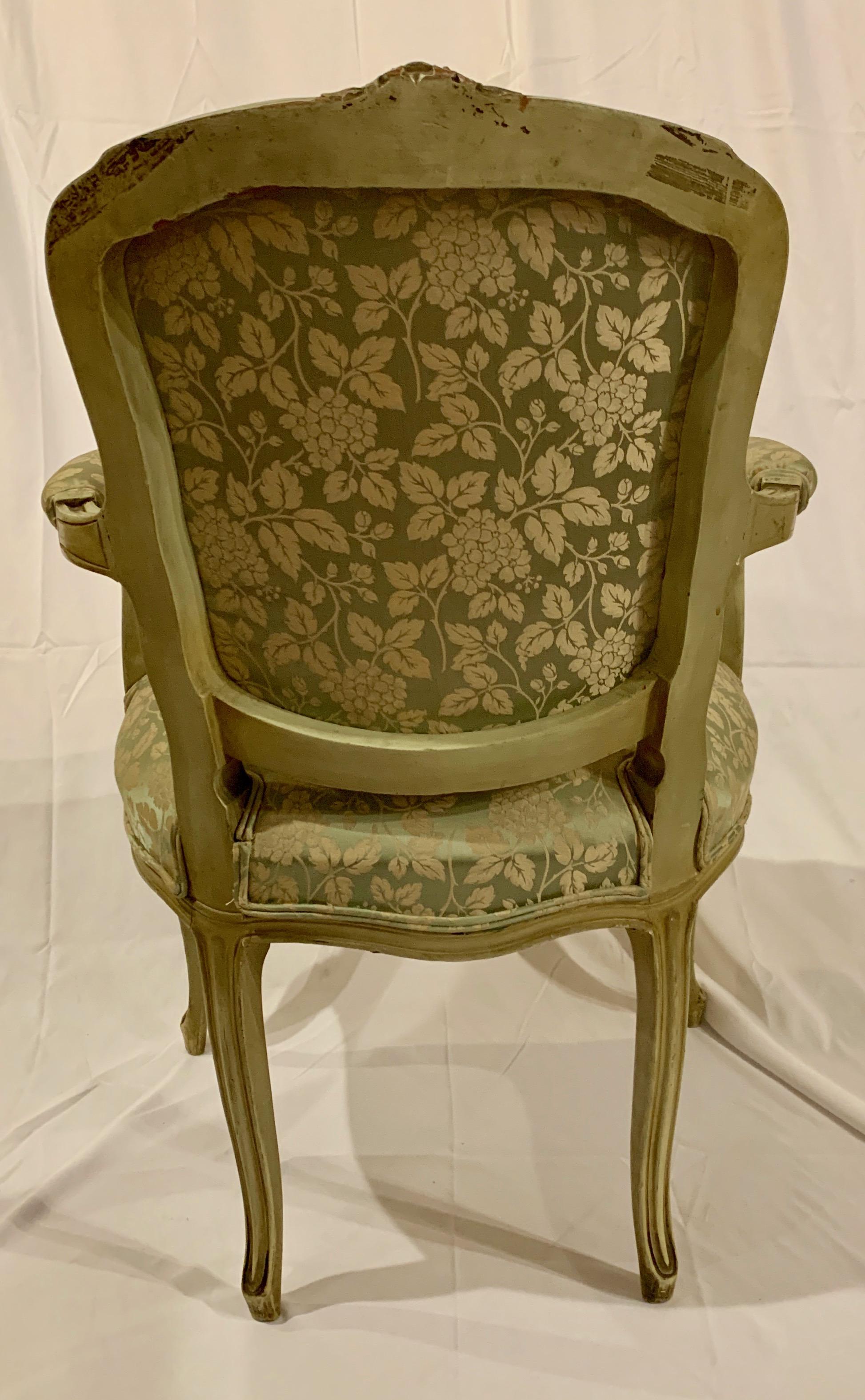 European Pair of Antique French Painted Armchairs, circa 1900