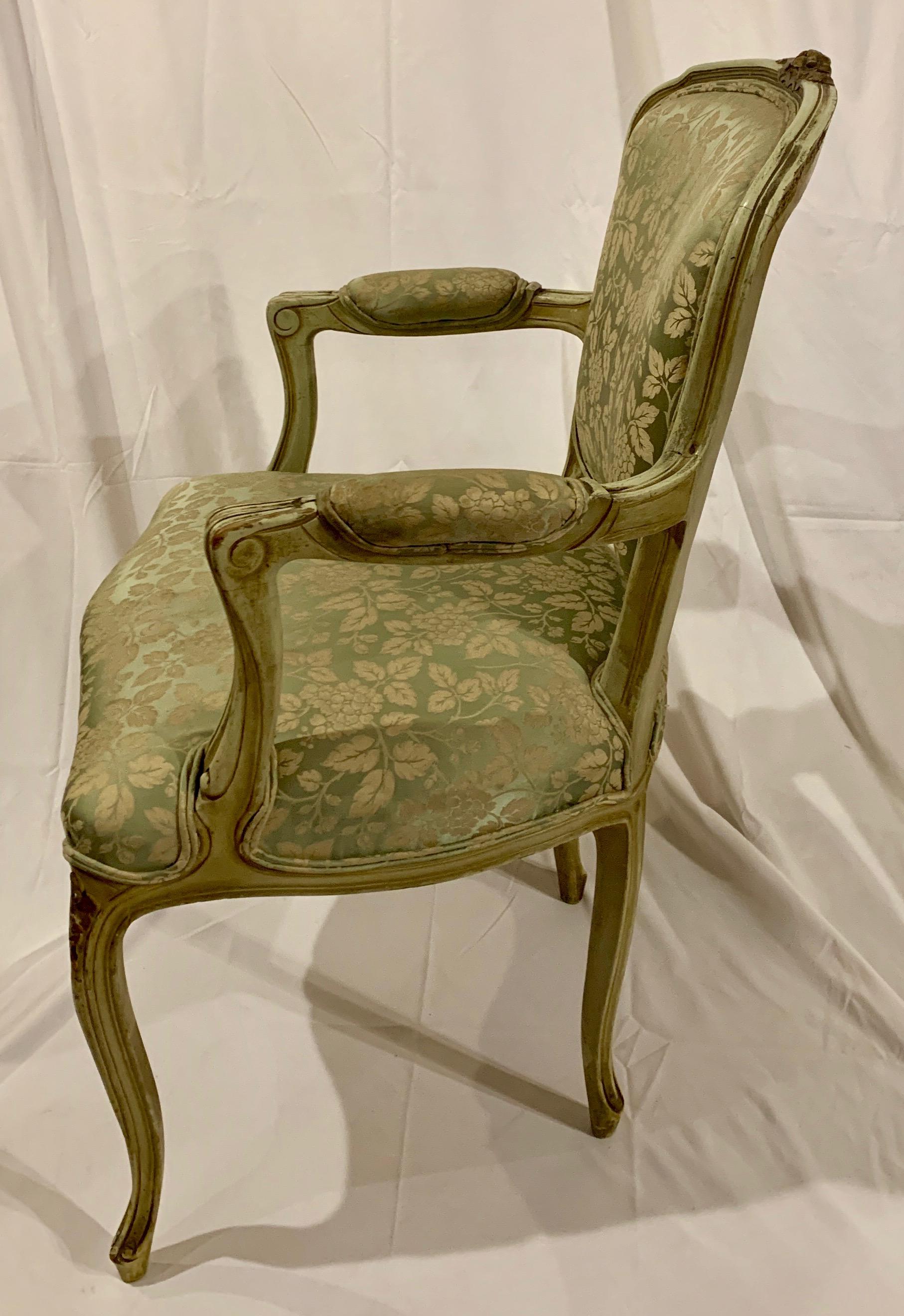 Pair of Antique French Painted Armchairs, circa 1900 In Good Condition In New Orleans, LA