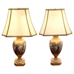 Pair Antique French Porcelain Lamps, Circa 1895-1900