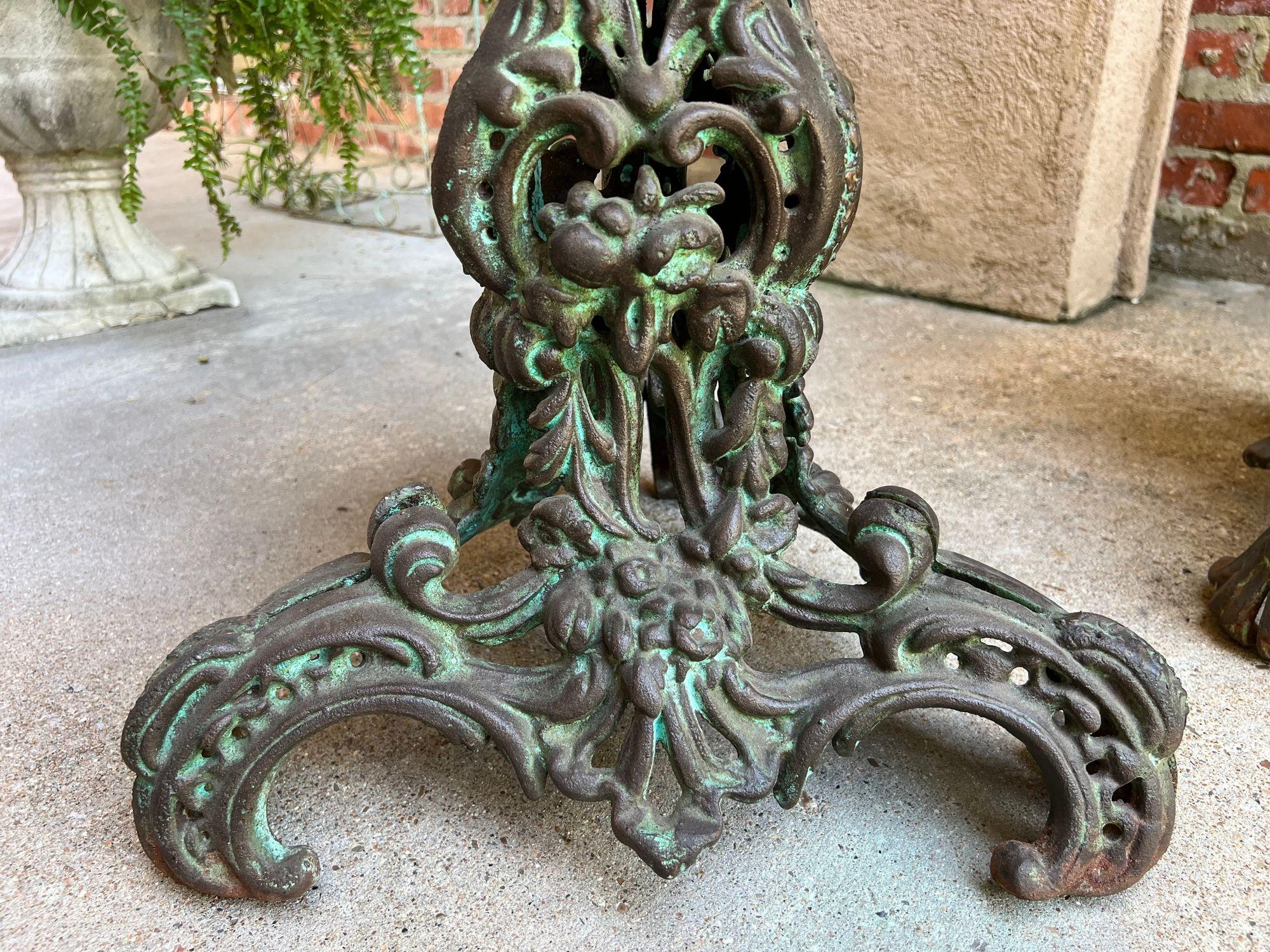 PAIR Antique French Round Side Table Grotto Rococo Cast Iron Plant Stand c1880 For Sale 7
