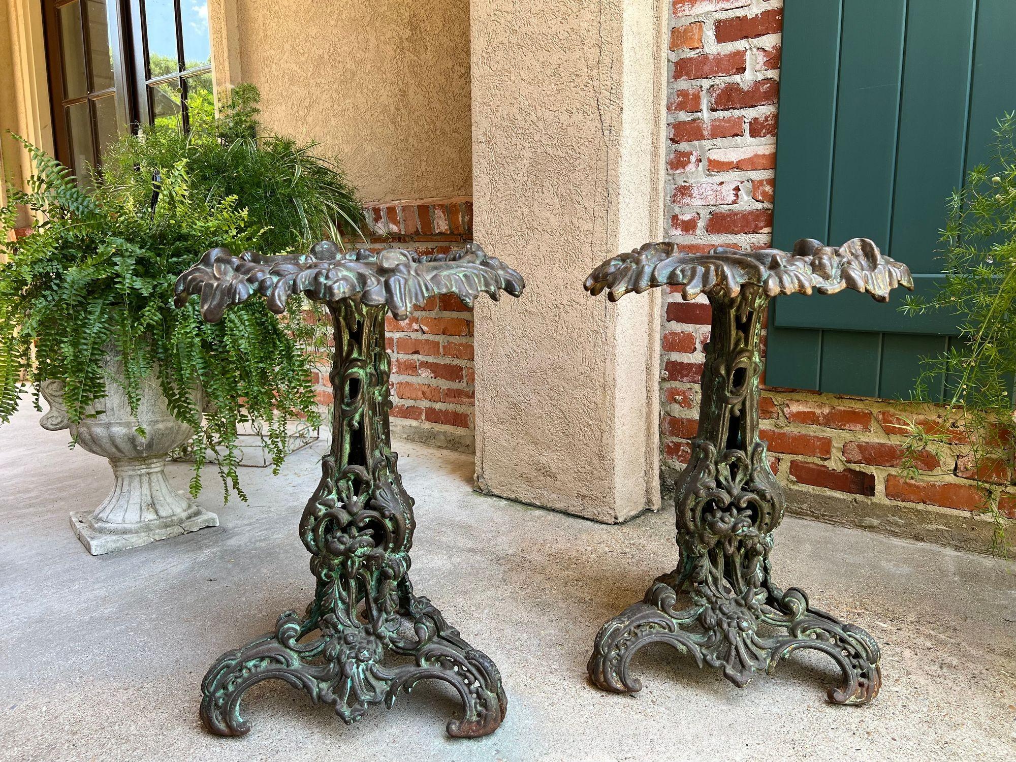 PAIR Antique French Round Side Table Grotto Rococo Cast Iron Plant Stand c1880.

Direct from France, a superb pair of antique French cast iron tables.

Their stunning Rococo styling features high-relief casting, in a naturalistic detail to simulate