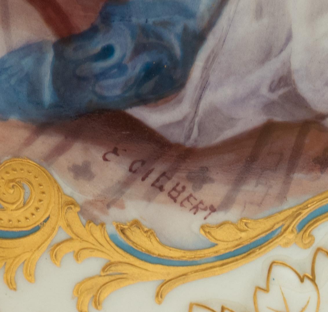 Paire d'urnes anciennes en porcelaine de Sèvres peinte à la main et dorée signée 1890 en vente 8