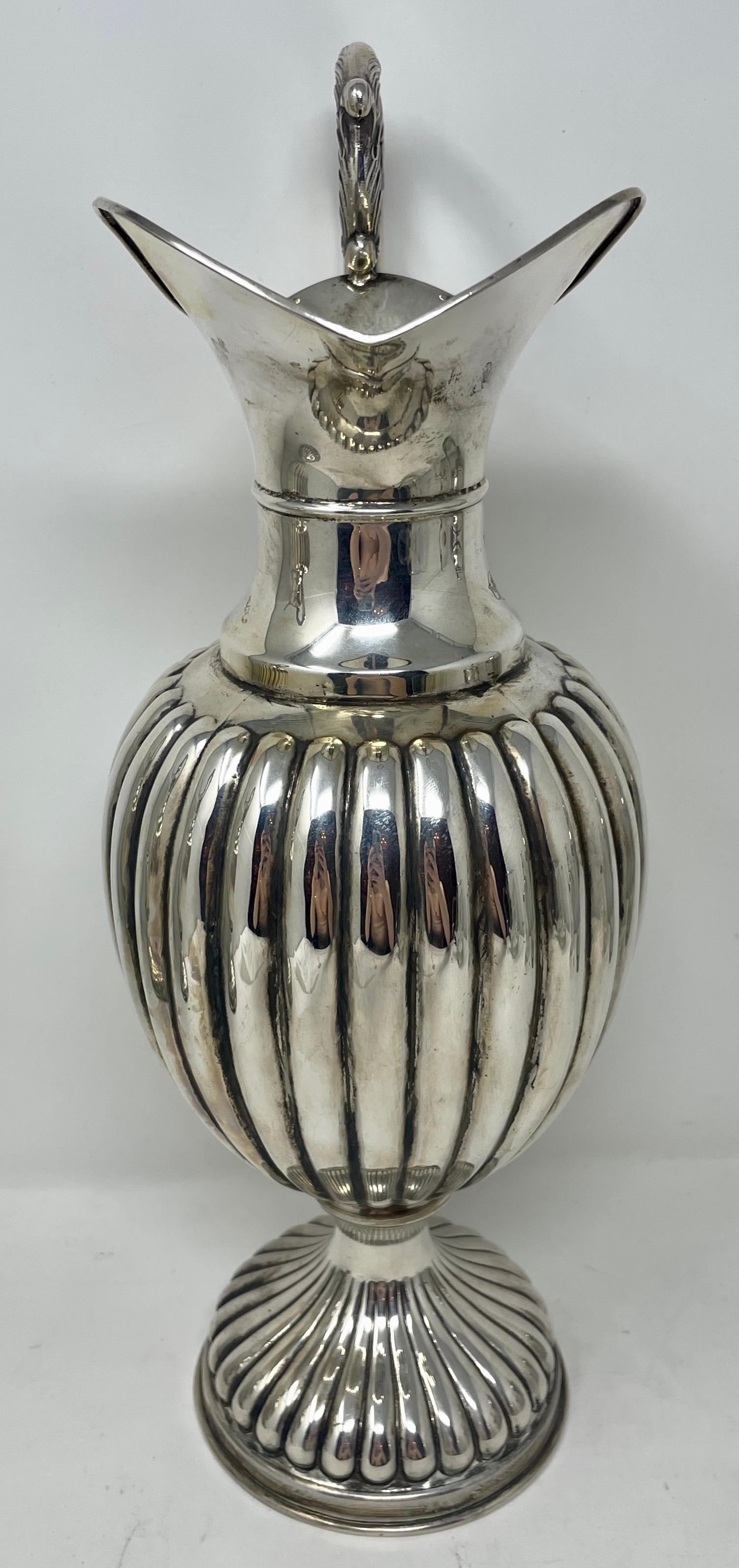 antique silver water jug