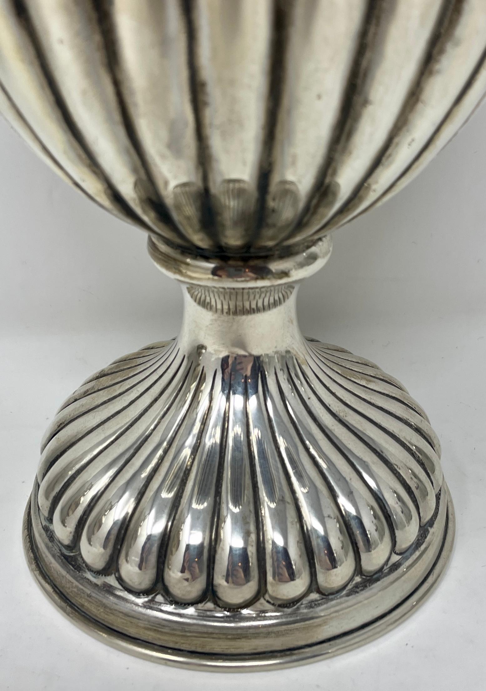 19th Century Pair Antique French Sterling Silver Water Jugs or Pitchers, circa 1860 For Sale