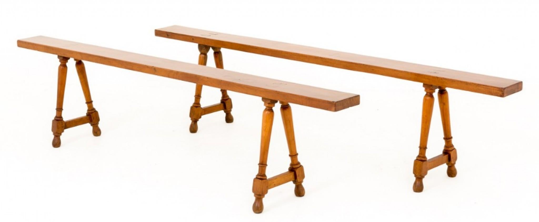 Par Antique French Stools - Bancos de madera de cerezo 1870 en Bueno estado para la venta en Potters Bar, GB