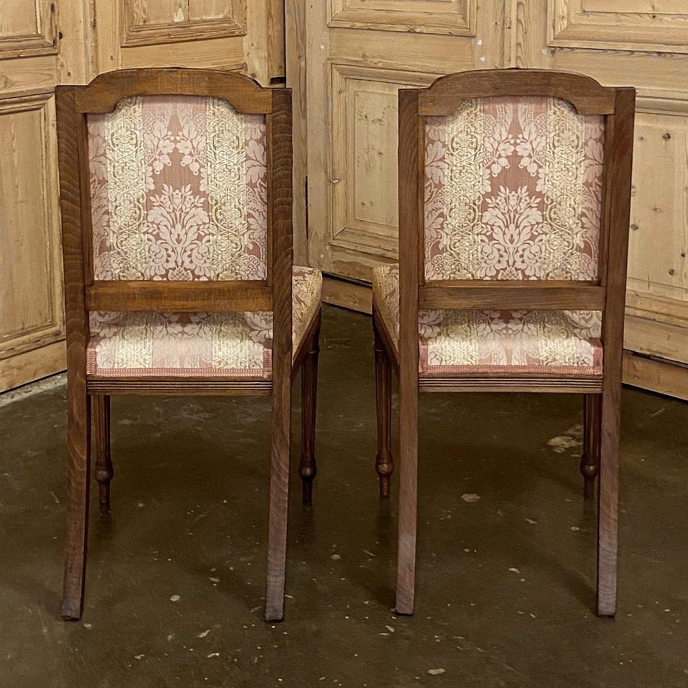 Pair of Antique French Walnut Louis XVI Side Chairs 2