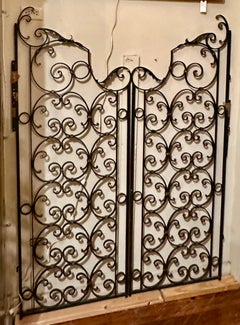 Pair Antique French Wrought Iron Gates, Circa 1900.
