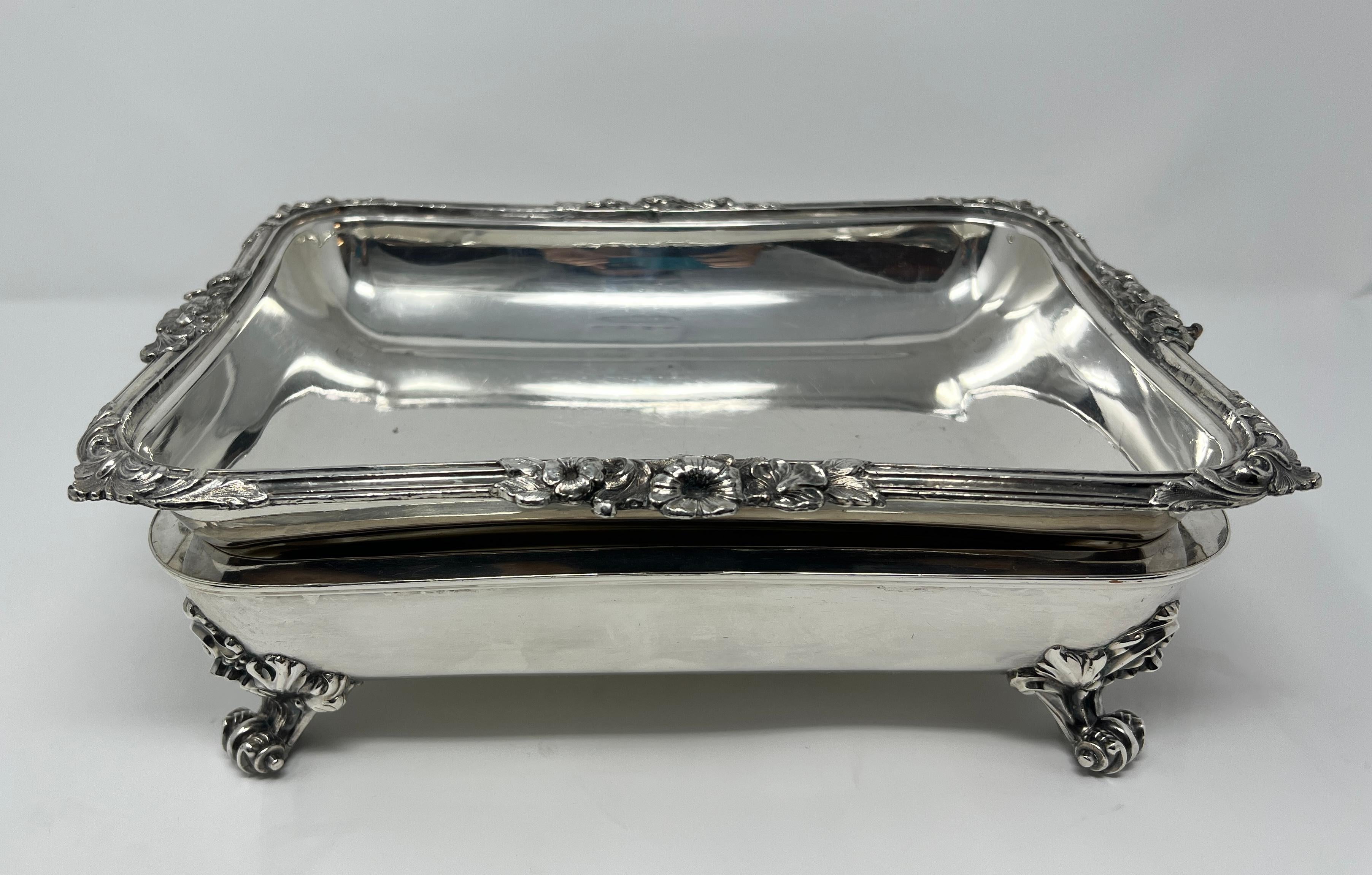 English Pair Antique Georgian 1790-1820 Sheffield Entree Serving Dishes & Warmer For Sale