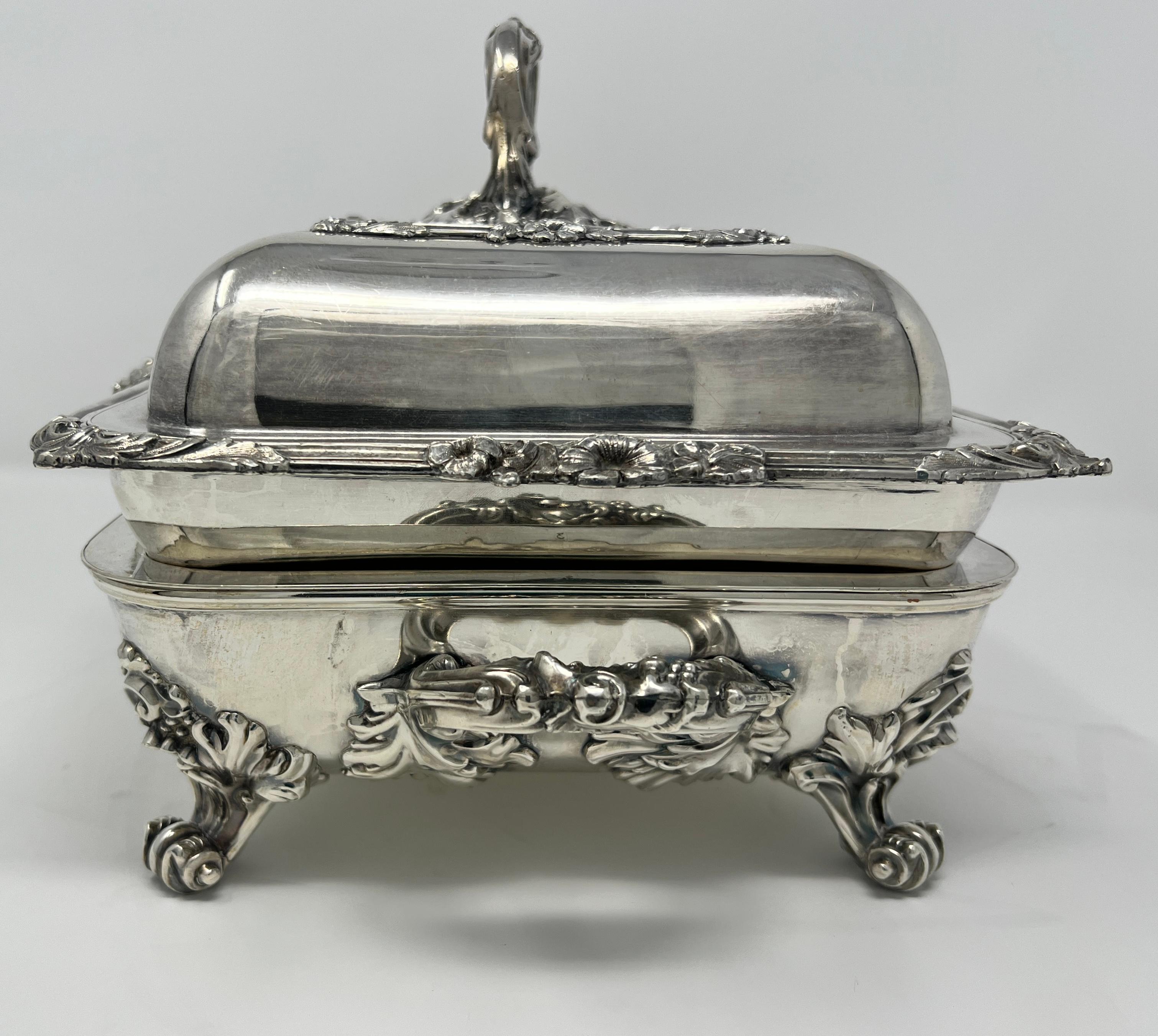 18th Century Pair Antique Georgian 1790-1820 Sheffield Entree Serving Dishes & Warmer For Sale