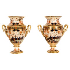 Pair Antique Georgian Coalport Imari Pattern Porcelain Fruit Coolers Ice Pails
