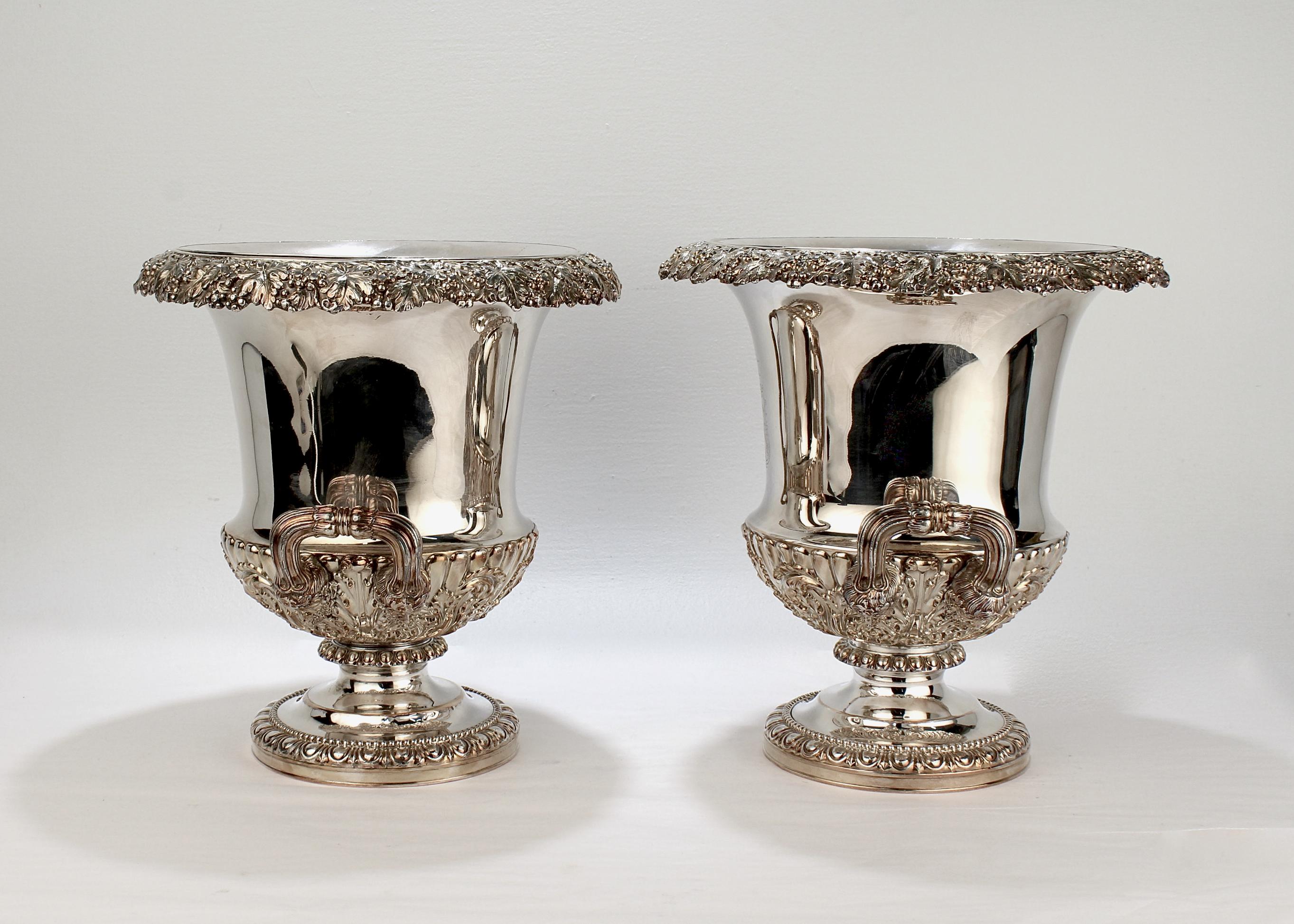 Antique Georgian Sheffield Plate Wine / Champagne Coolers, T & J Creswick, Pair For Sale 4