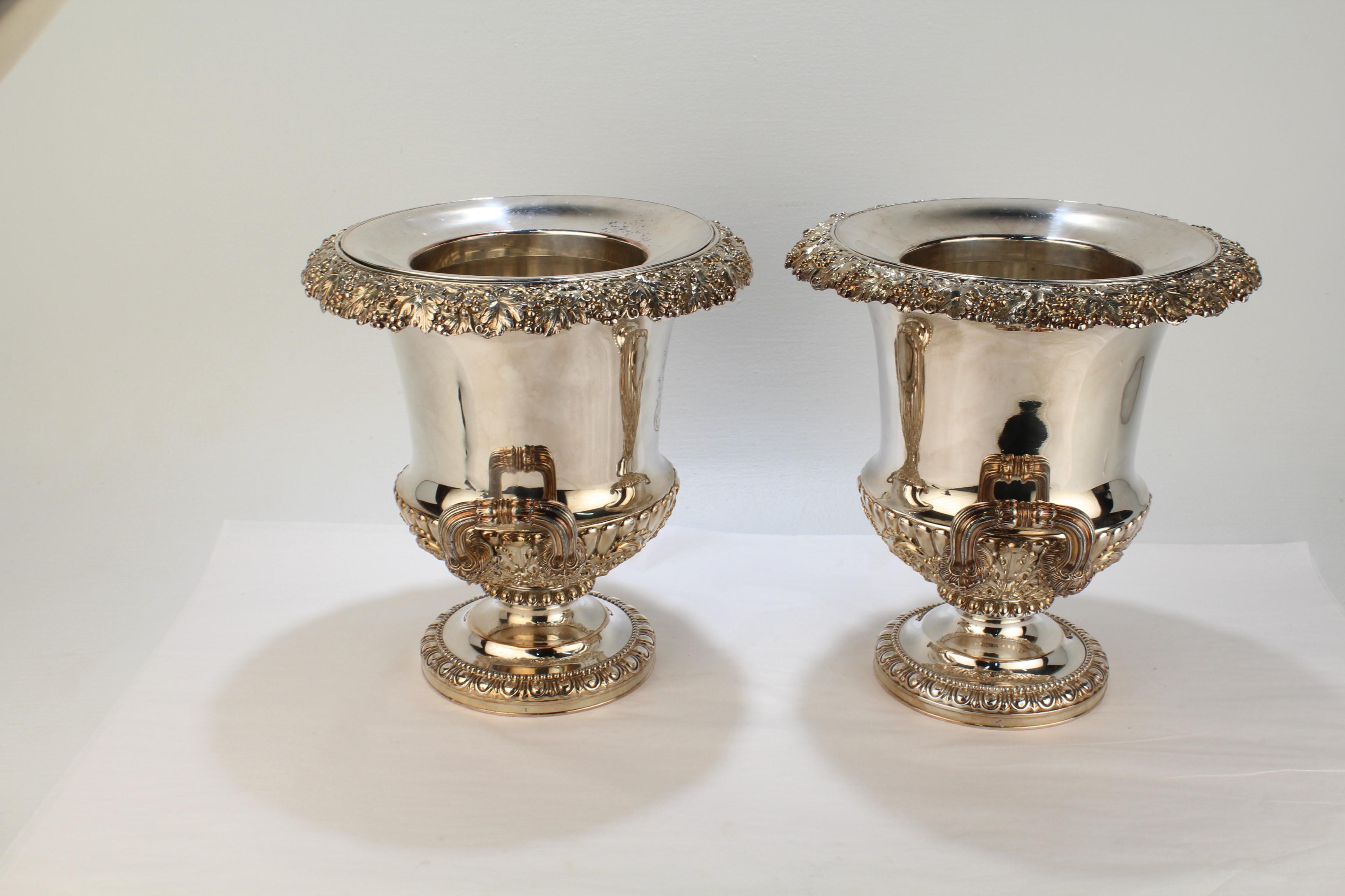 Antique Georgian Sheffield Plate Wine / Champagne Coolers, T & J Creswick, Pair For Sale 1