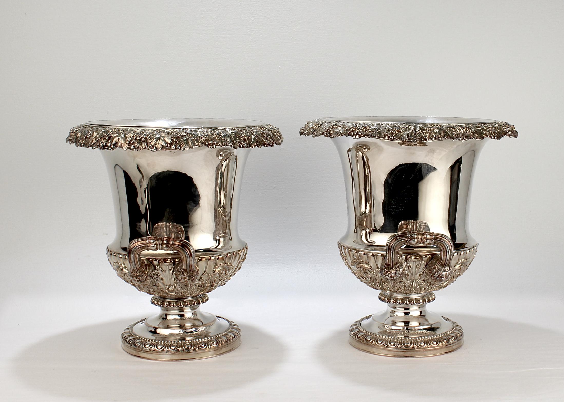 Antique Georgian Sheffield Plate Wine / Champagne Coolers, T & J Creswick, Pair For Sale 2