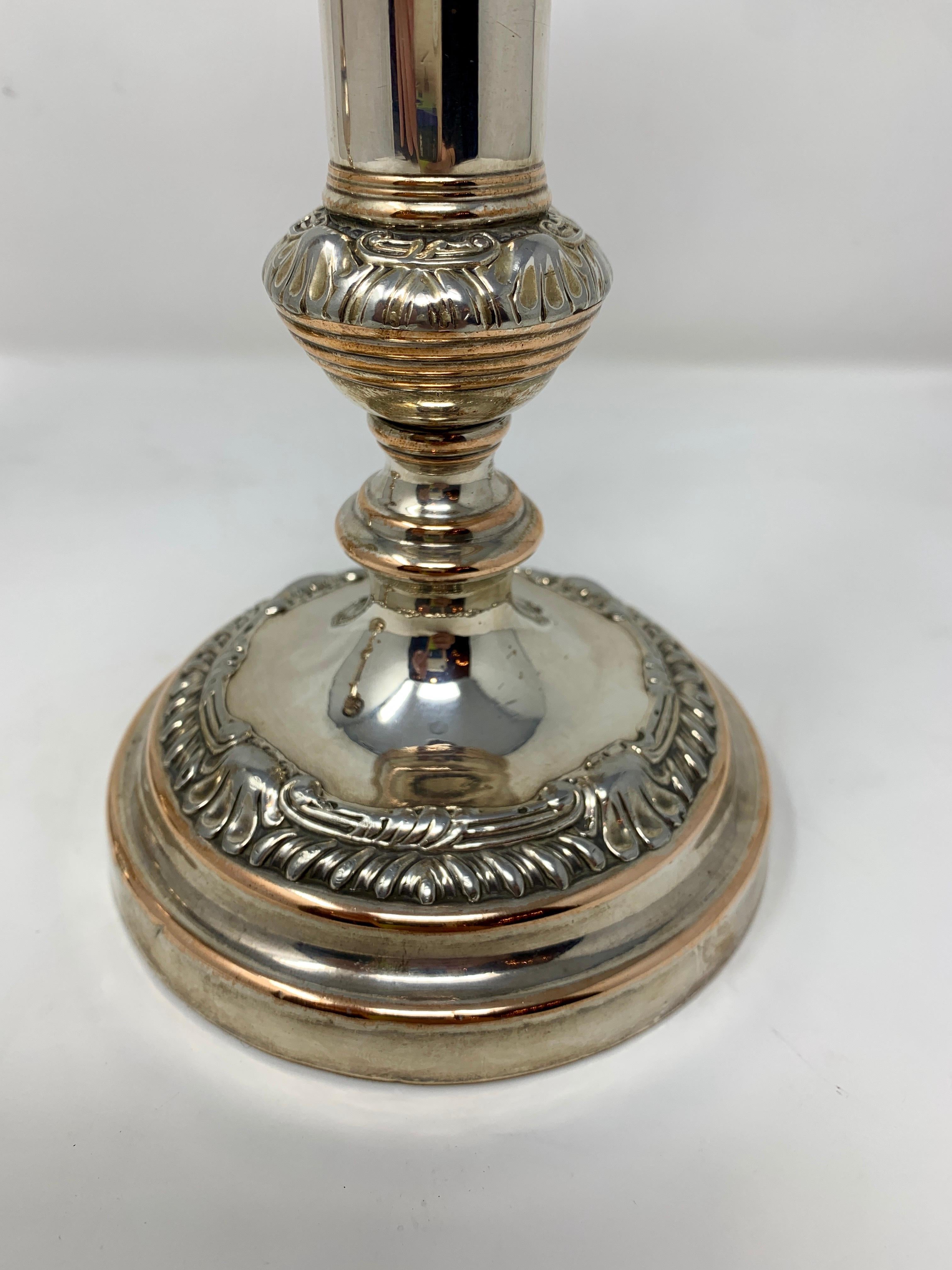 Pair of Antique Georgian Sheffield Telescopic Candlesticks In Good Condition For Sale In New Orleans, LA