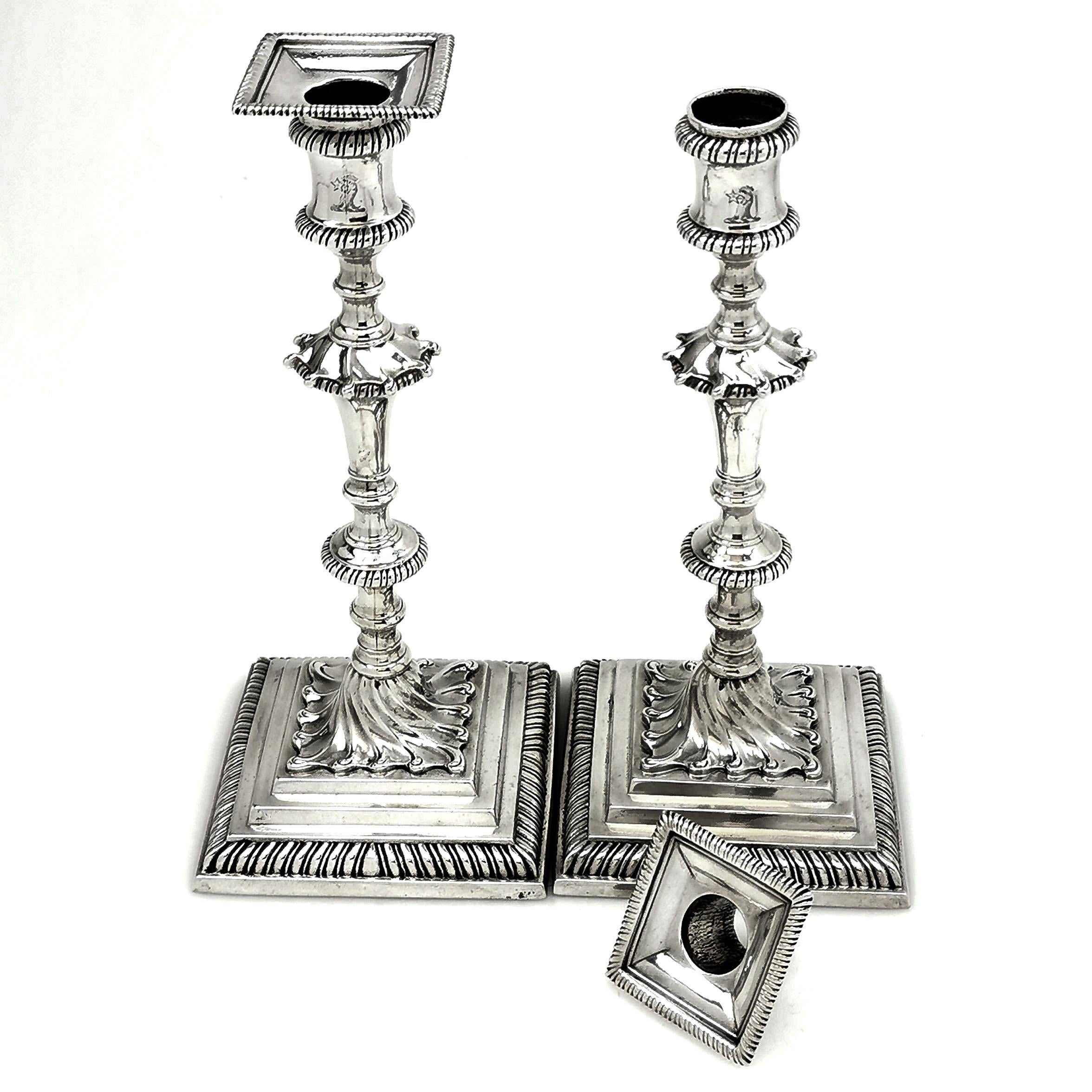 antique silver candle holders