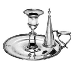 Coppia di antichi candelieri d'argento georgiani, inglese, 1797