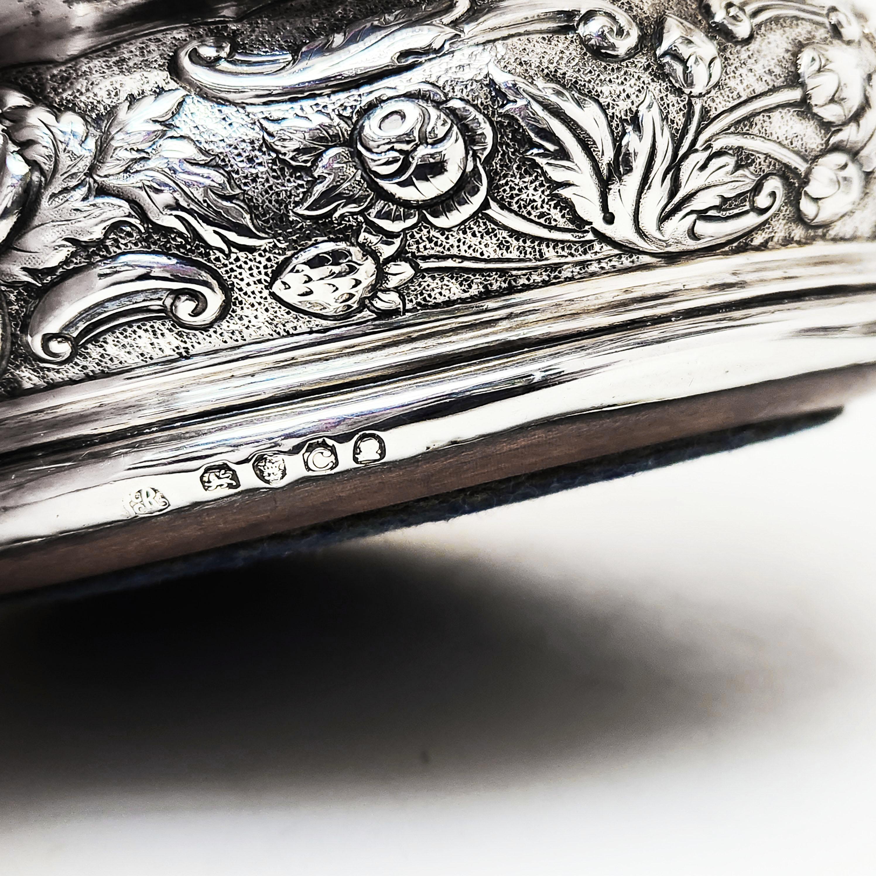 19th Century Pair Antique Georgian Silver Wine Bottle Coasters London, England 1818 For Sale
