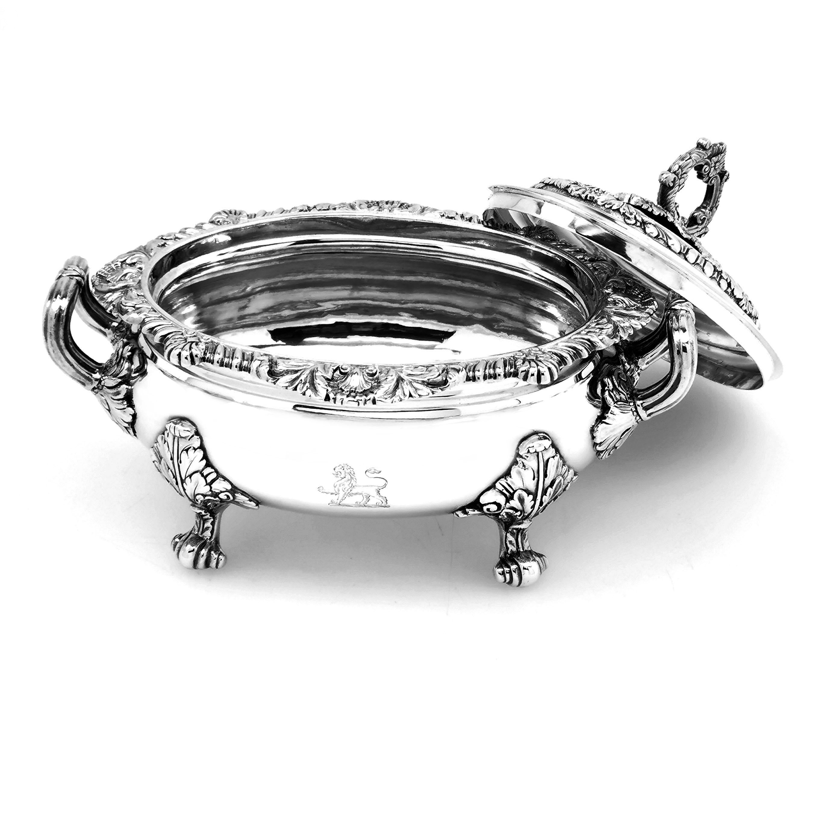 Pair of Antique Georgian Sterling Silver Sauce Tureens, 1821 1