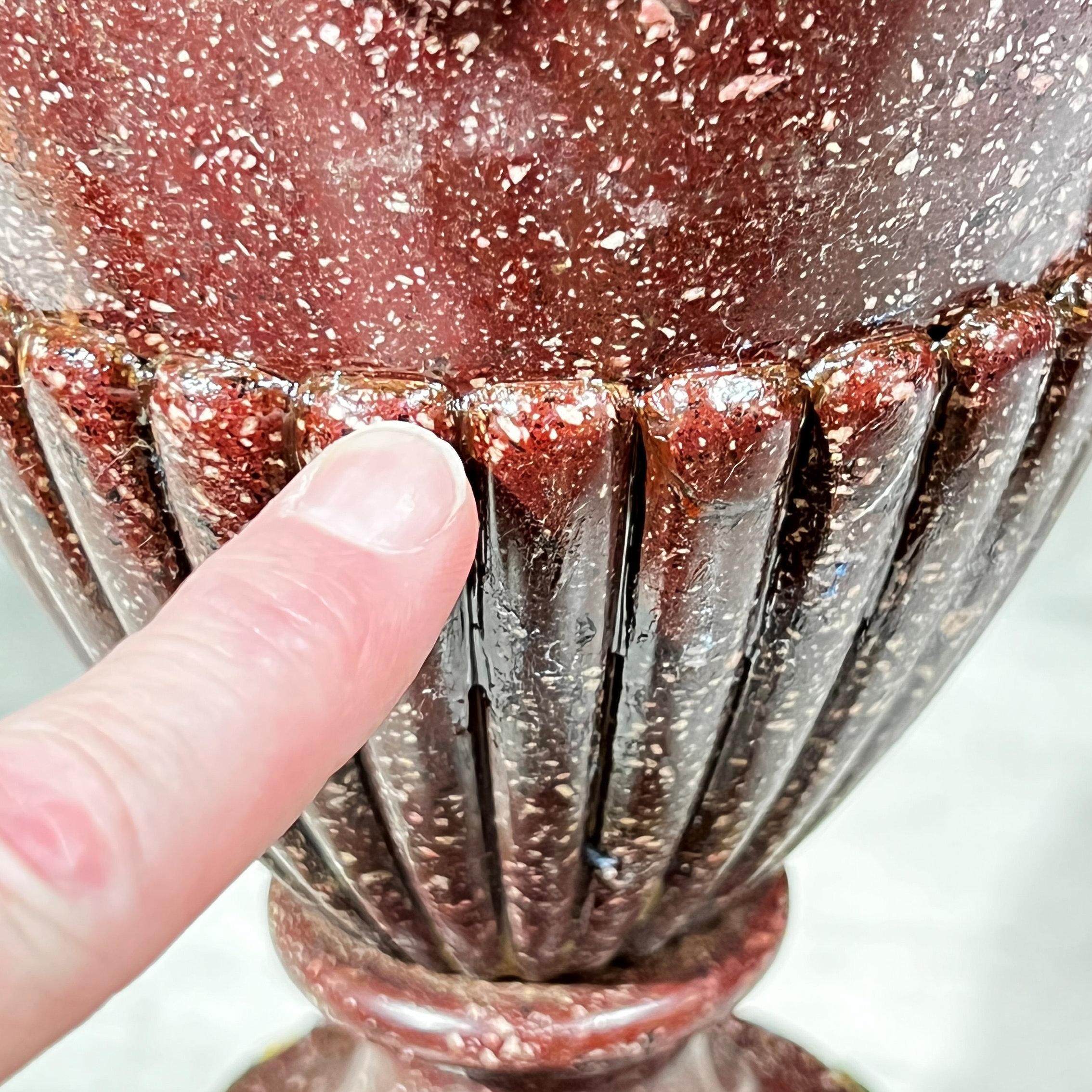 Pair Antique Gilt Bronze Mounted Porphyry Stone Urns For Sale at 1stDibs