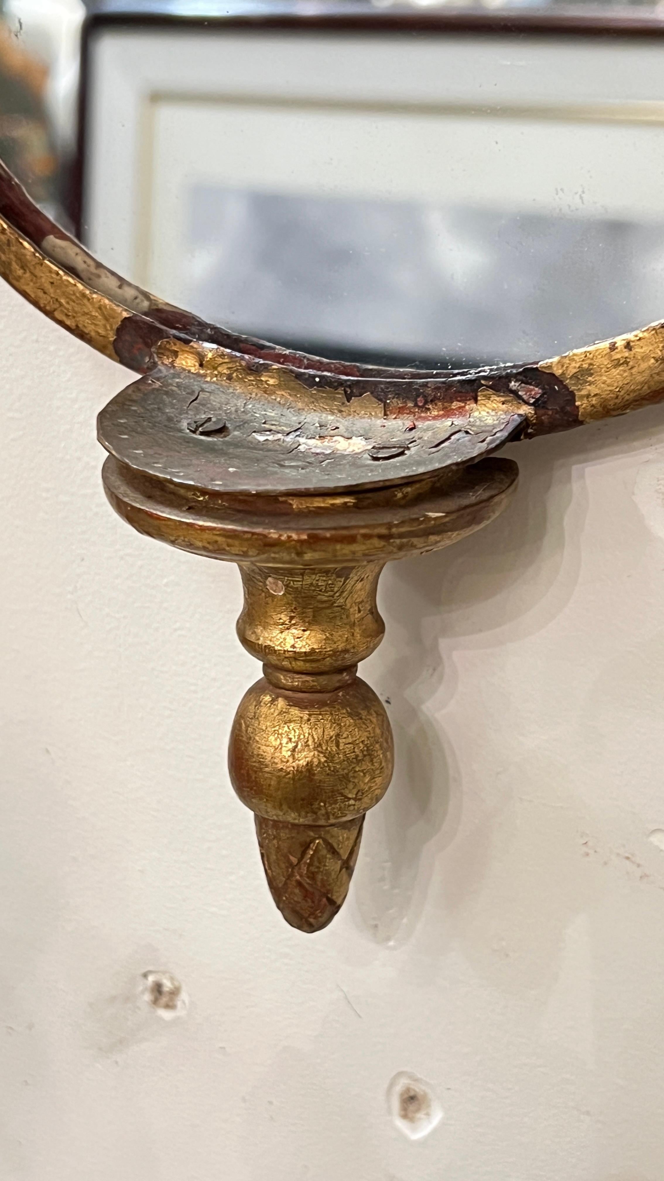 Pair Antique Gilt Metal 5-Light Girandole Mirrored Sconces en vente 5