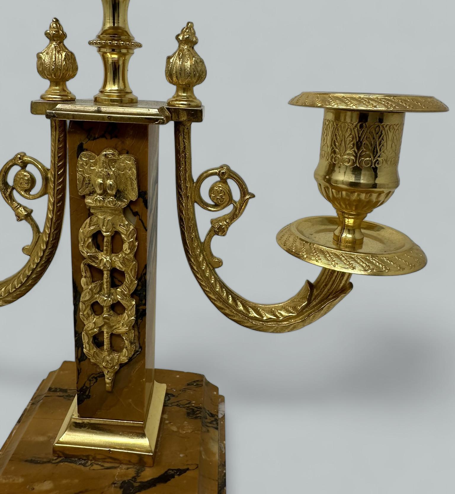 Par Antiguo Grand Tour Imperio Francés Bronce Ormolu Candelabros 19Ct en venta 5