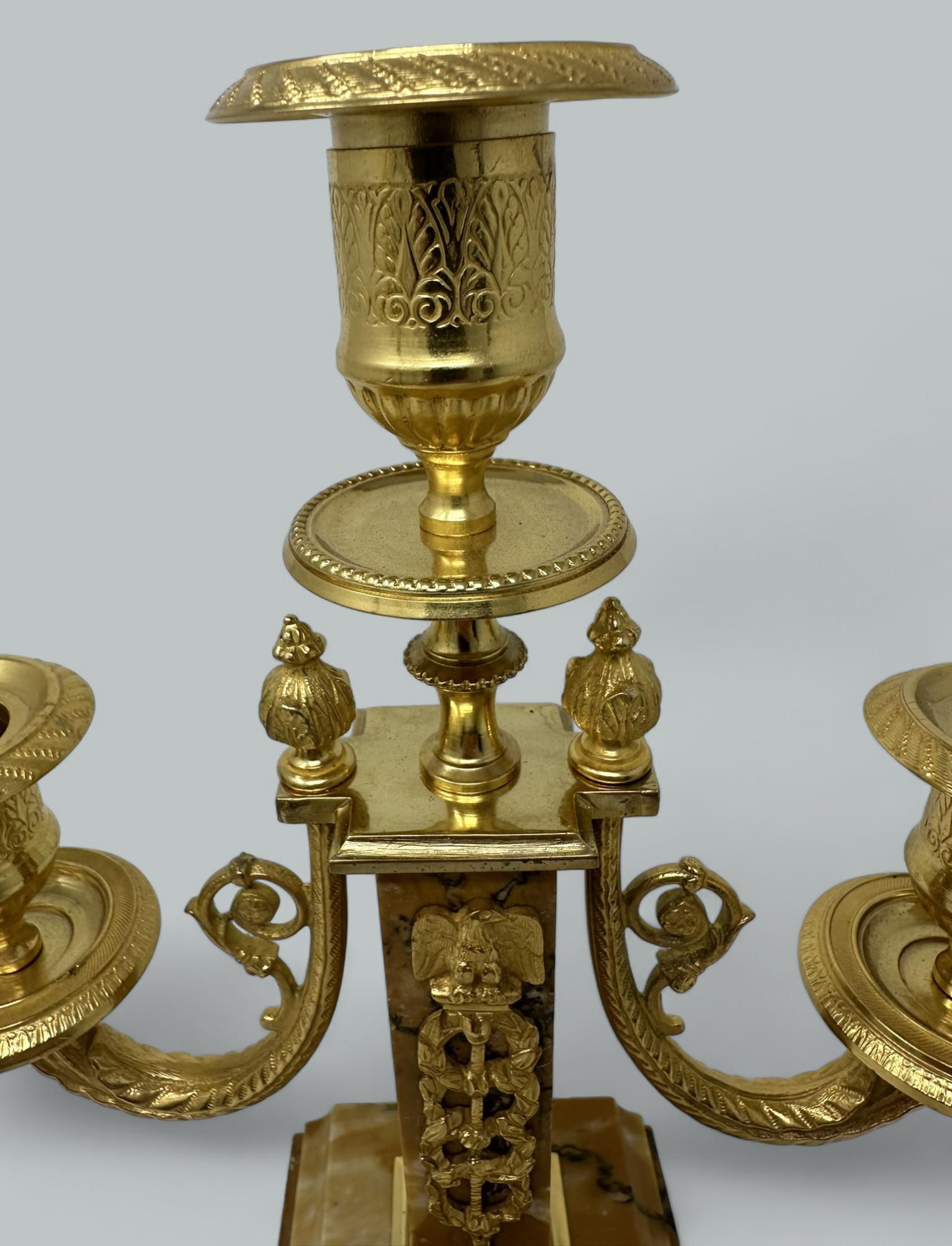 Par Antiguo Grand Tour Imperio Francés Bronce Ormolu Candelabros 19Ct en venta 3