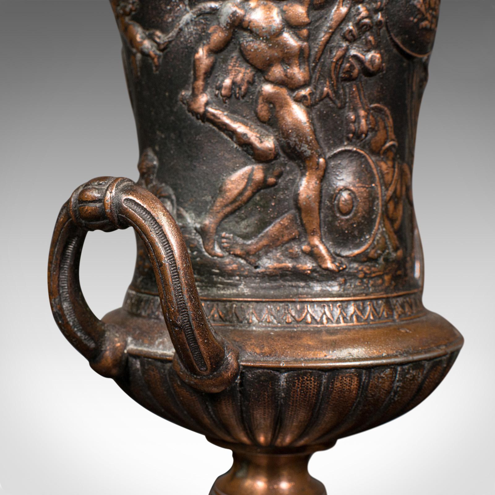 Pair, Antique Grand Tour Urns, Italian, Decorative Vase, Roman Taste, Victorian For Sale 5