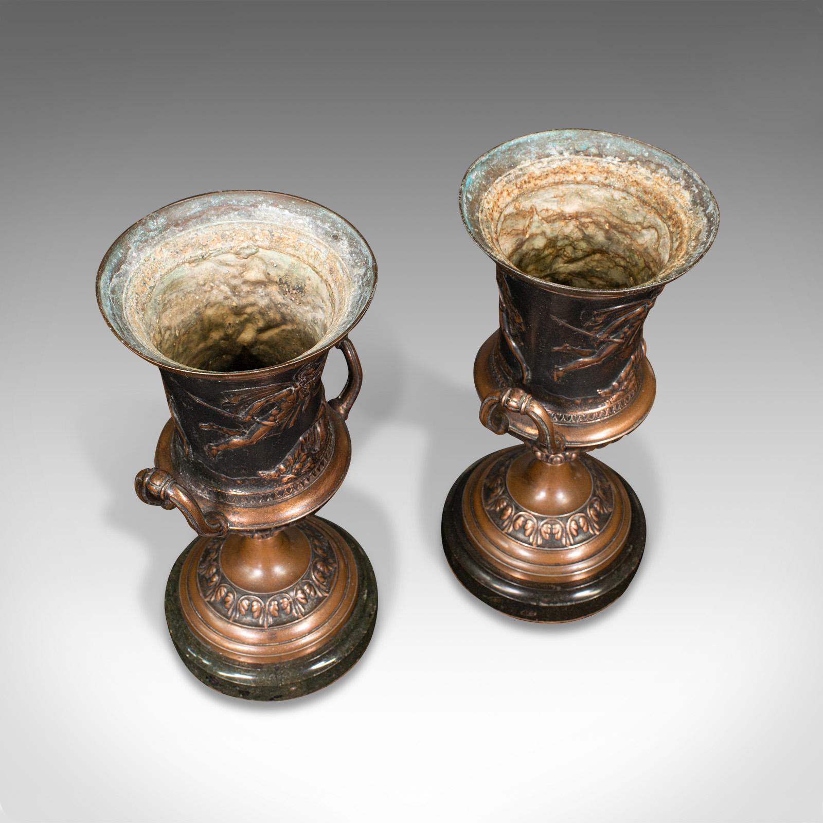 Pair, Antique Grand Tour Urns, Italian, Decorative Vase, Roman Taste, Victorian For Sale 2