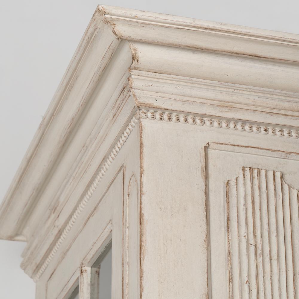 Pair, Antique Gustavian Tall Narrow Bookcases Display Cabinets from Sweden 5