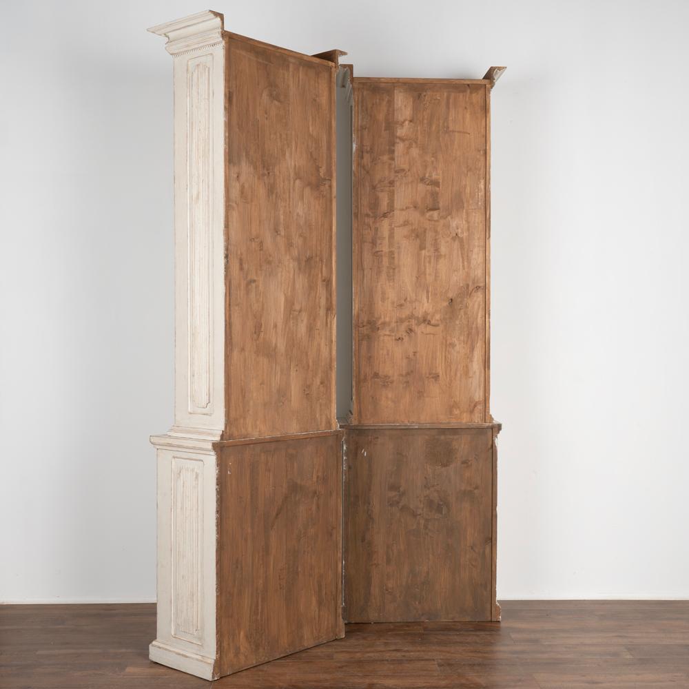 19th Century Pair, Antique Gustavian Tall Narrow Bookcases Display Cabinets from Sweden