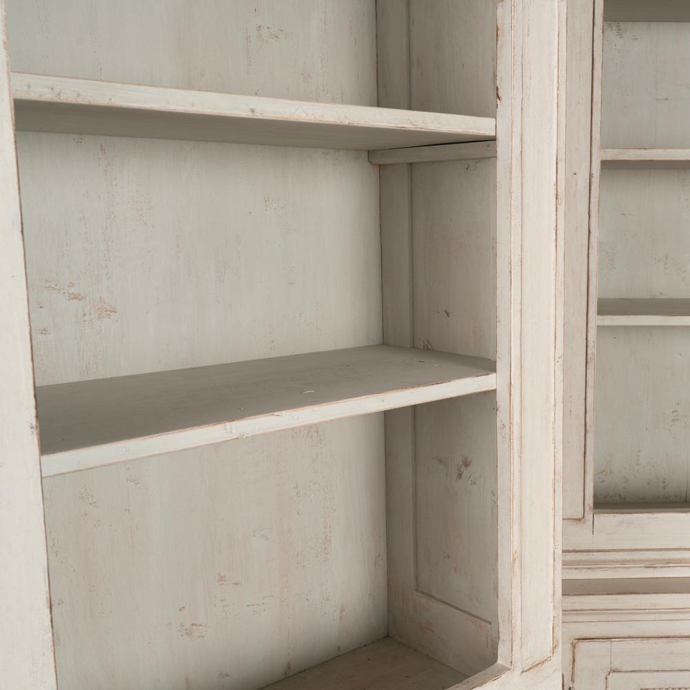 Pair, Antique Gustavian Tall Narrow Bookcases Display Cabinets from Sweden 1