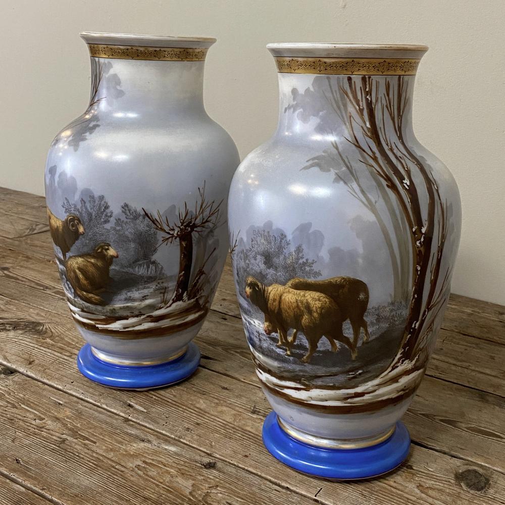 hand painted vases antique