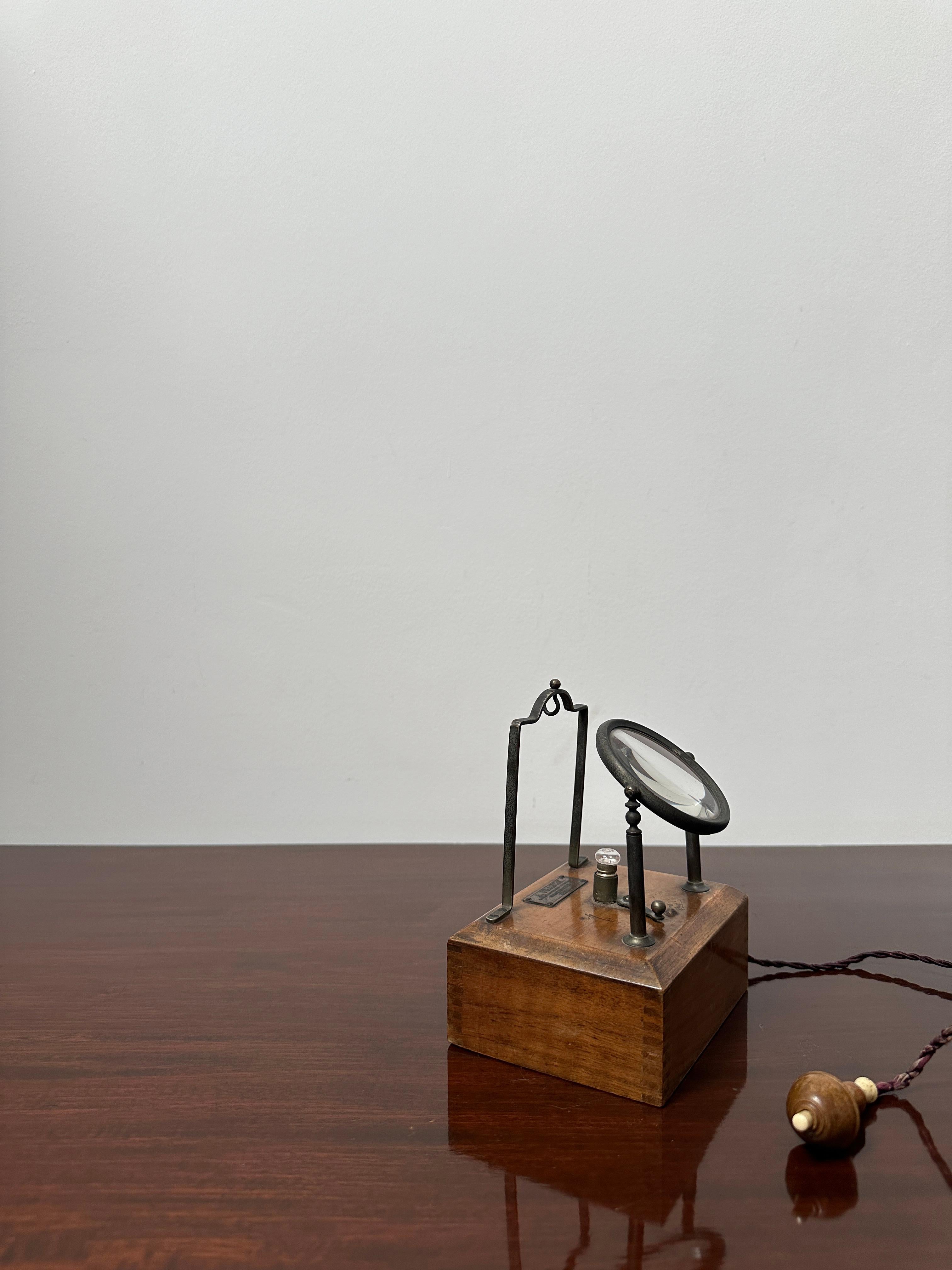 Pair Antique Industrial Magnifying Task Table. Desk Lamp By Franks Of Manchester For Sale 1