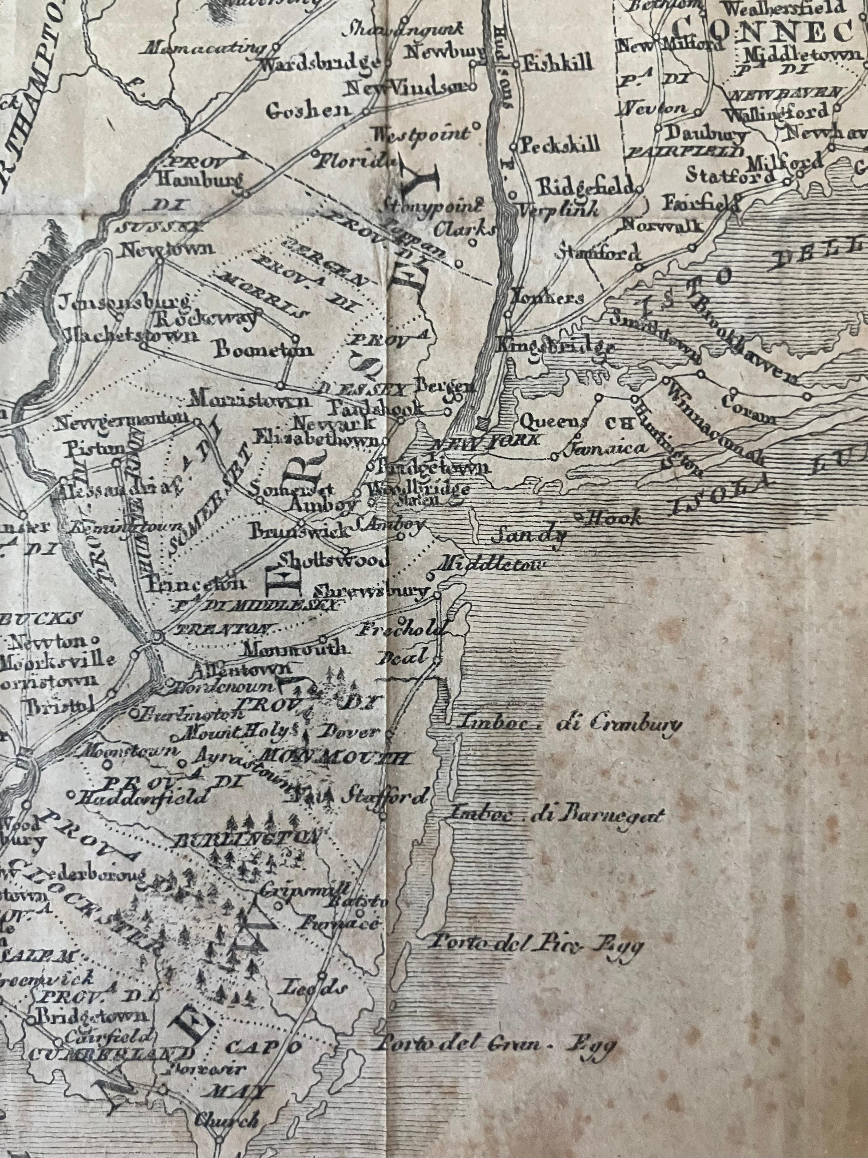 Pair Antique Italian Maps of the North American Eastern Seaboard For Sale 3