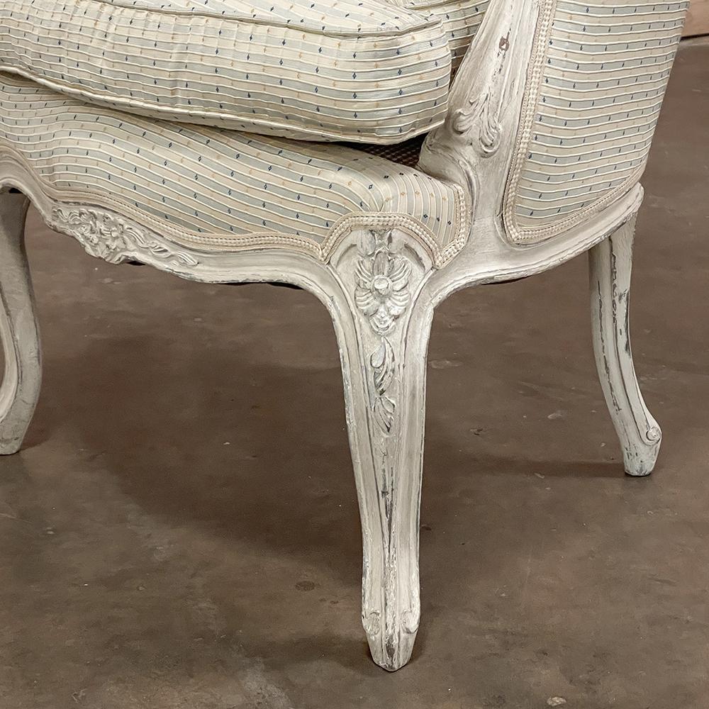 Pair Antique Italian Painted Petite Armchairs For Sale 7
