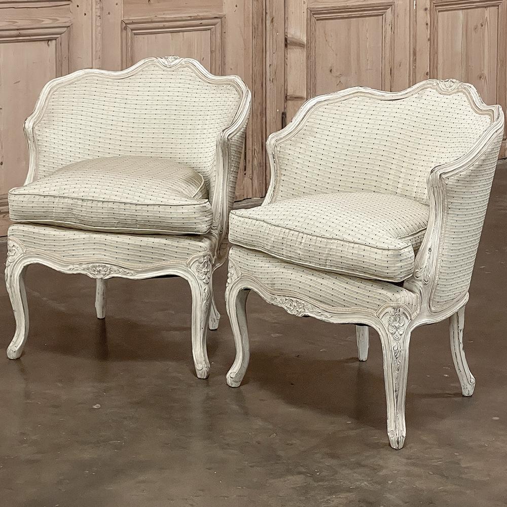 Louis XV Paire de petits fauteuils italiens anciens peints en vente